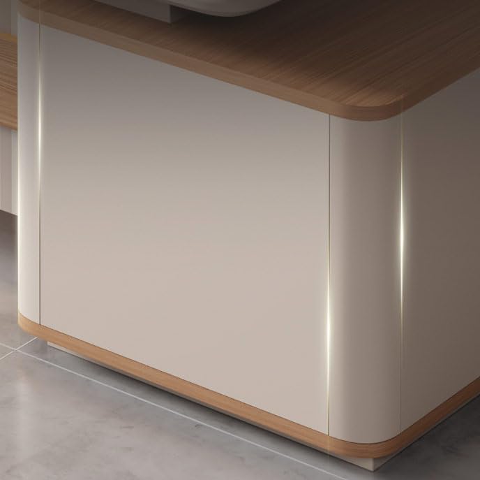 94" L-Shaped Executive Desk with Lockable Drawer