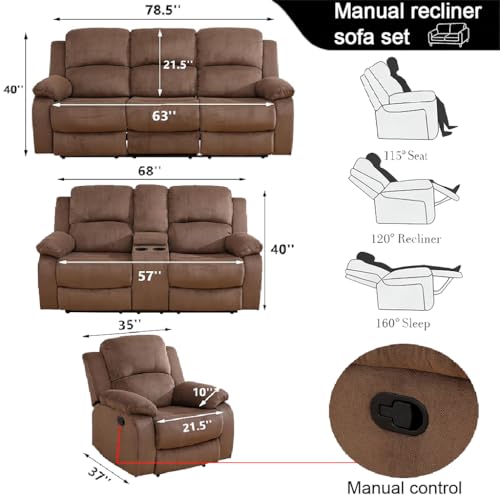 Manual Reclining Sofa Set