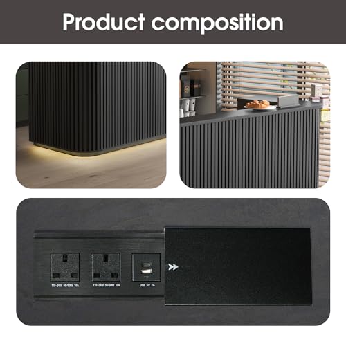 ONNAHOMEStlyle Curved Reception Desk with Cable Grommet