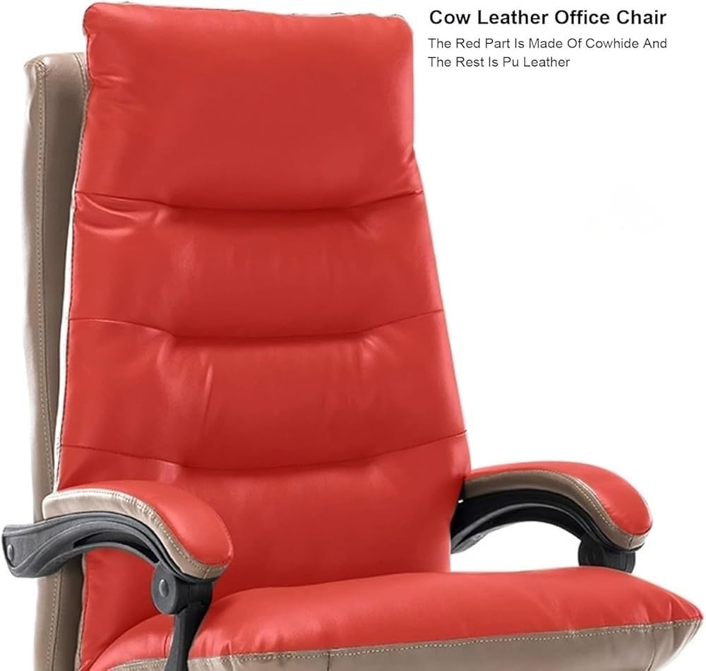 Genuine Leather Executive Office Chair with Footrest