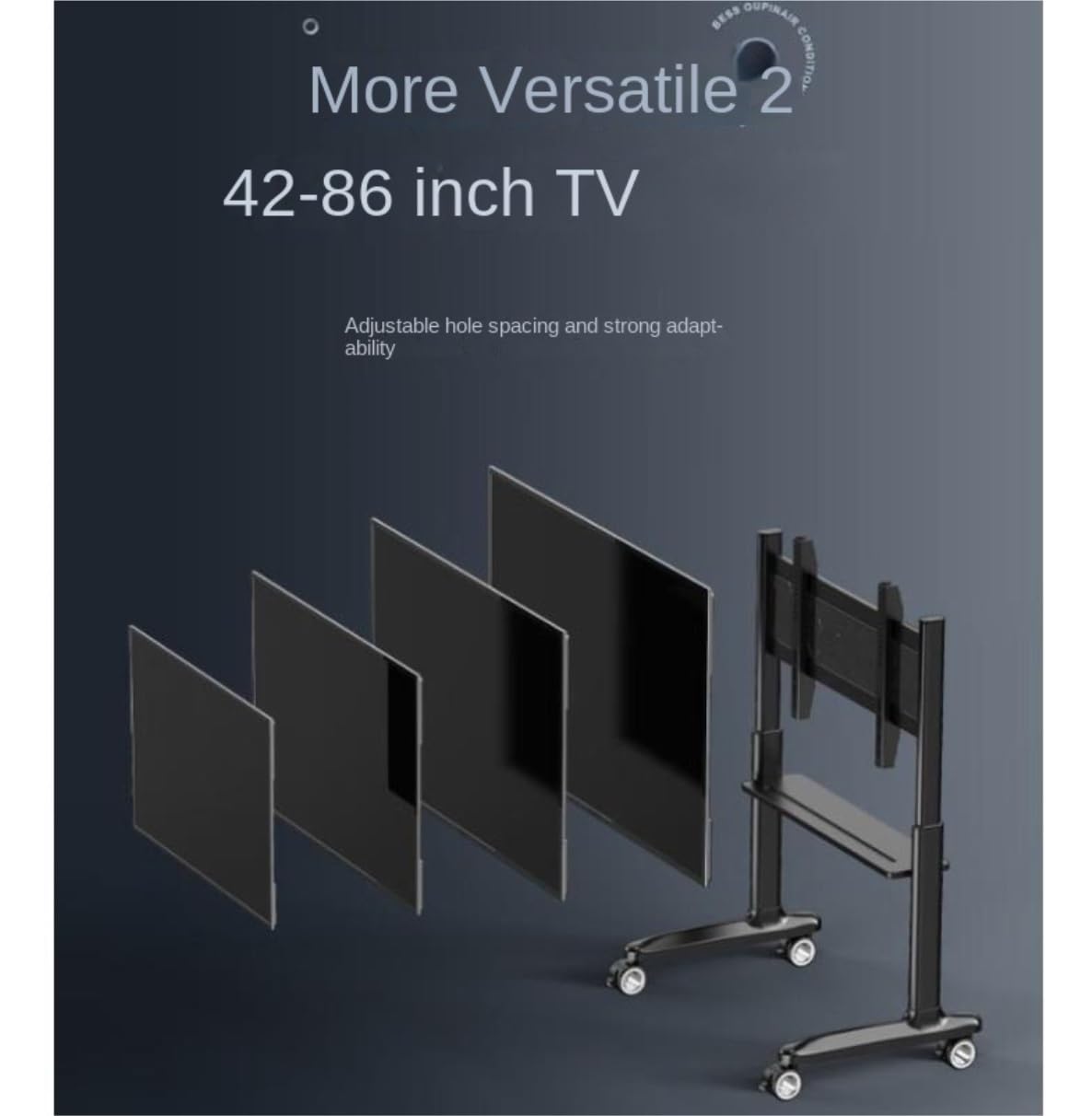 Height-Adjustable Mobile TV Stand for 42–86" TVs