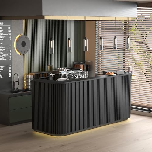 ONNAHOMEStlyle Curved Reception Desk with Cable Grommet