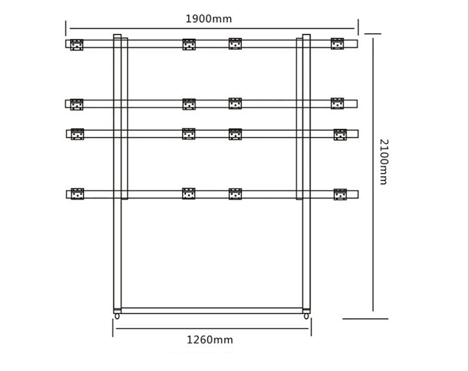 Quad Monitor Stand with Wheels for 40–60" Screens