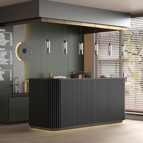 ONNAHOMEStlyle Curved Reception Desk with Cable Grommet