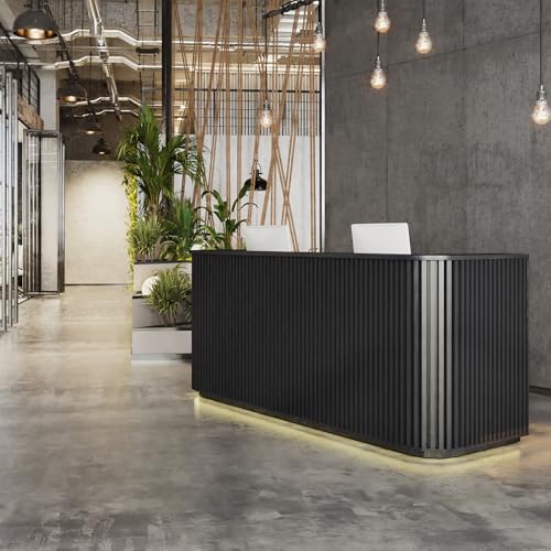 ONNAHOMEStlyle Curved Reception Desk with Cable Grommet