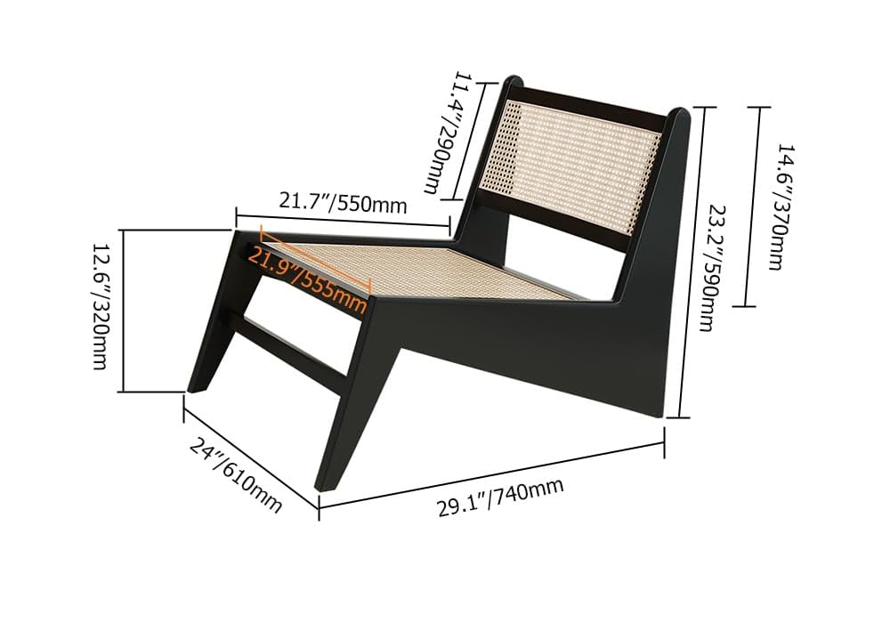 Japandi Rattan & Wood Lounge Chair
