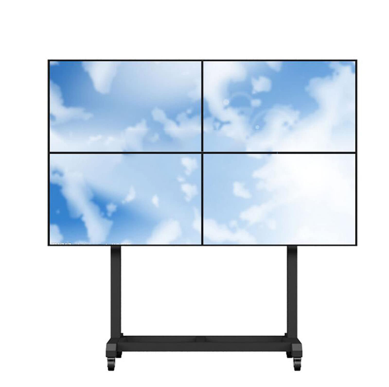 Quad Monitor Stand with Wheels for 40–60" Screens