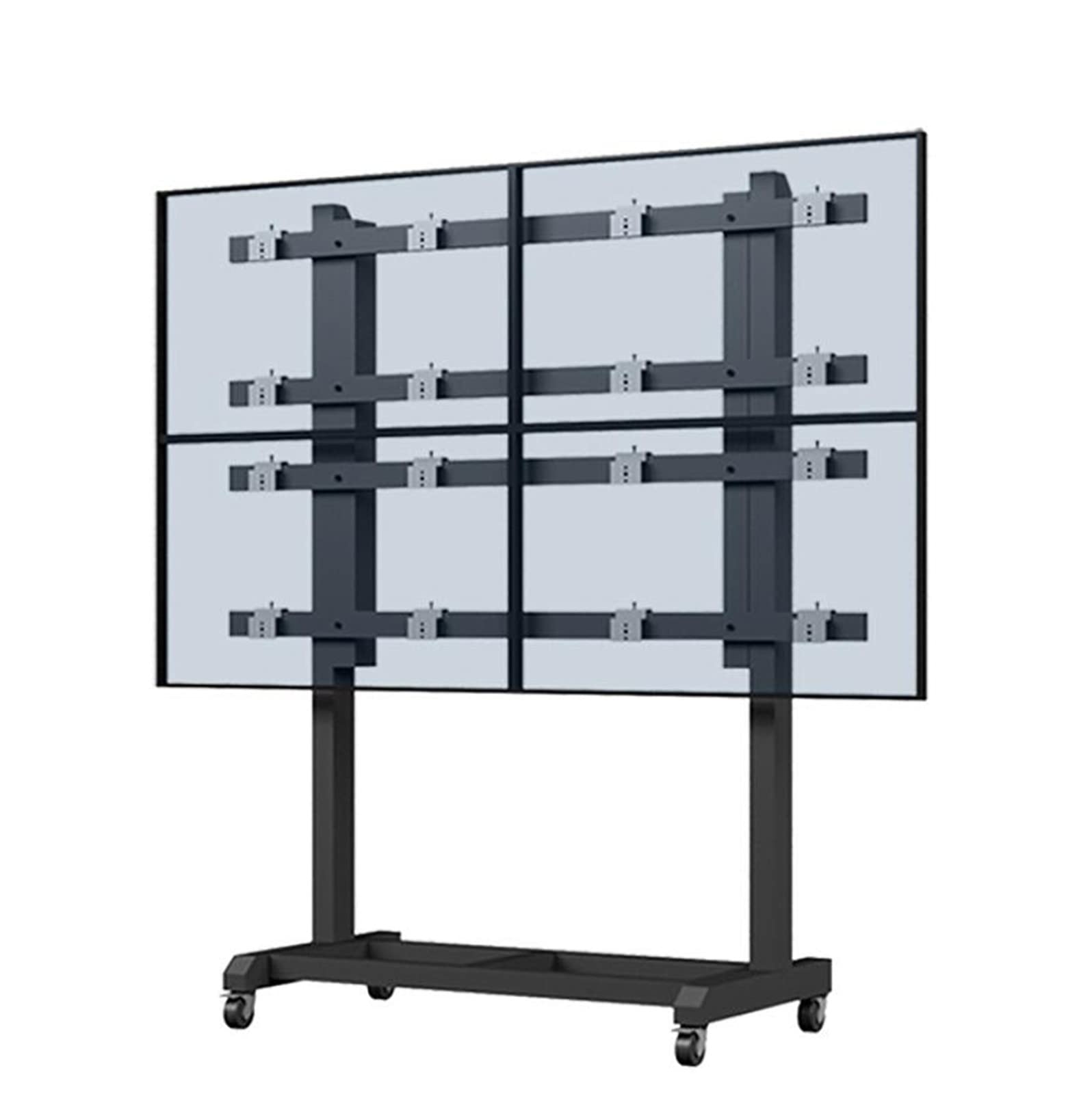 Quad Monitor Stand with Wheels for 40–60" Screens