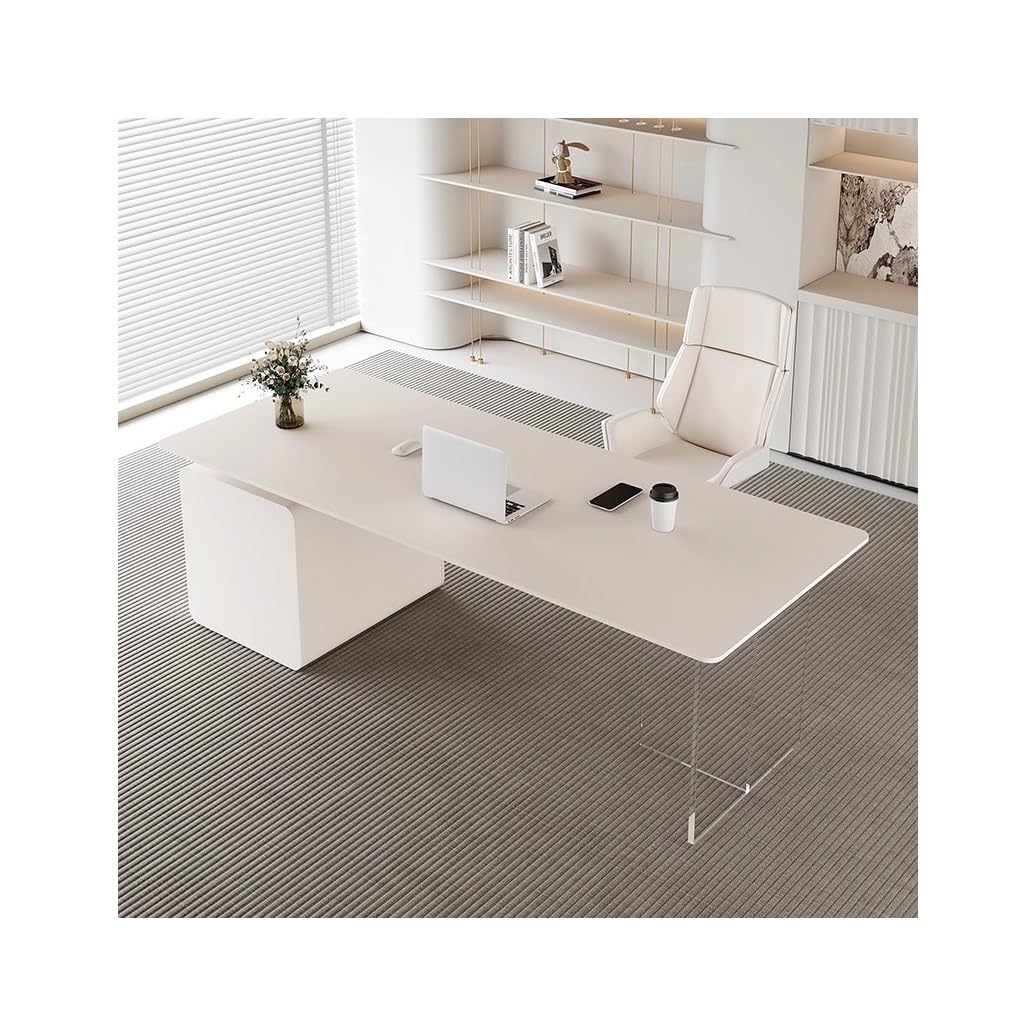 Modern Office Desk in Cream White