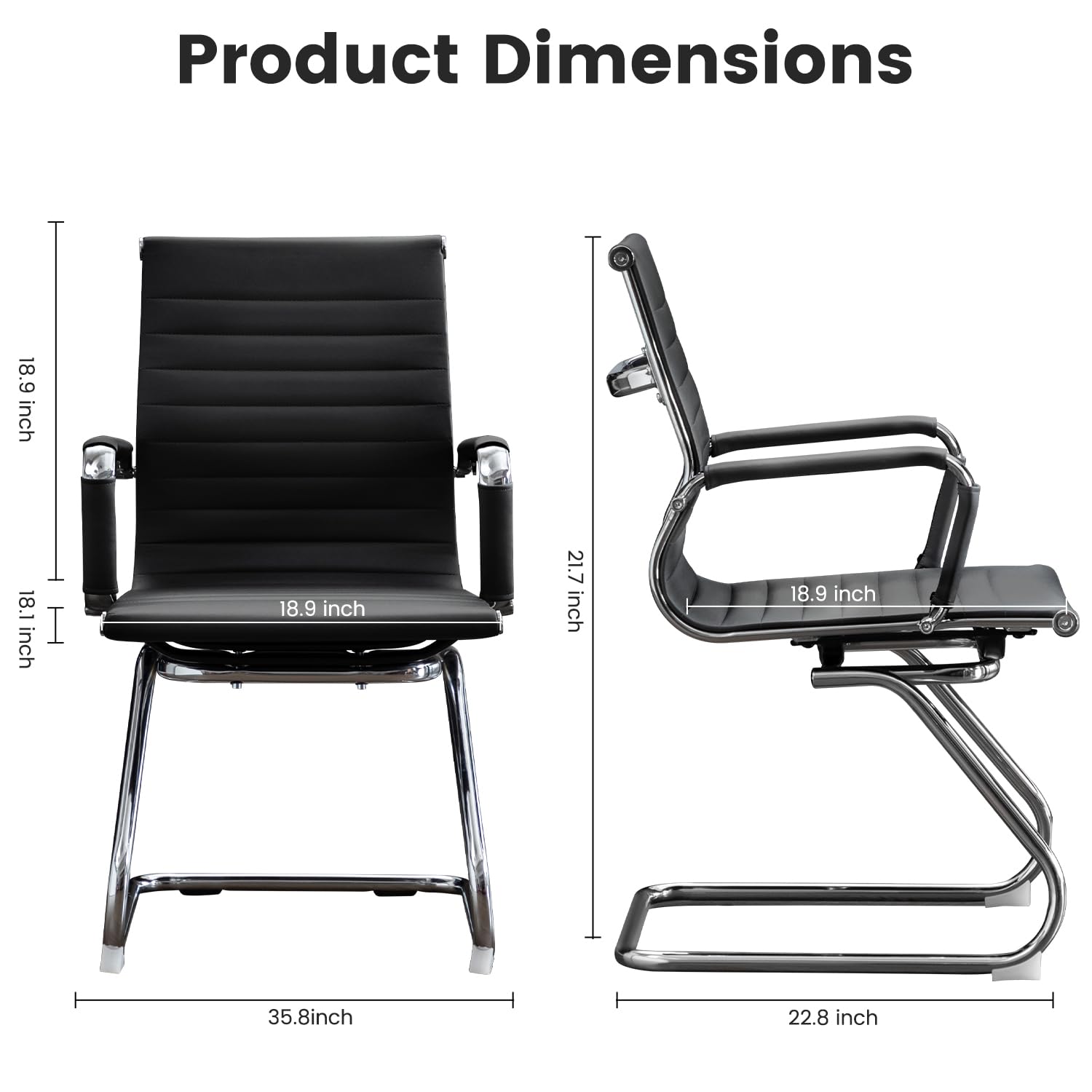 Modern Leather Guest & Reception Chair Set (2 Pack)