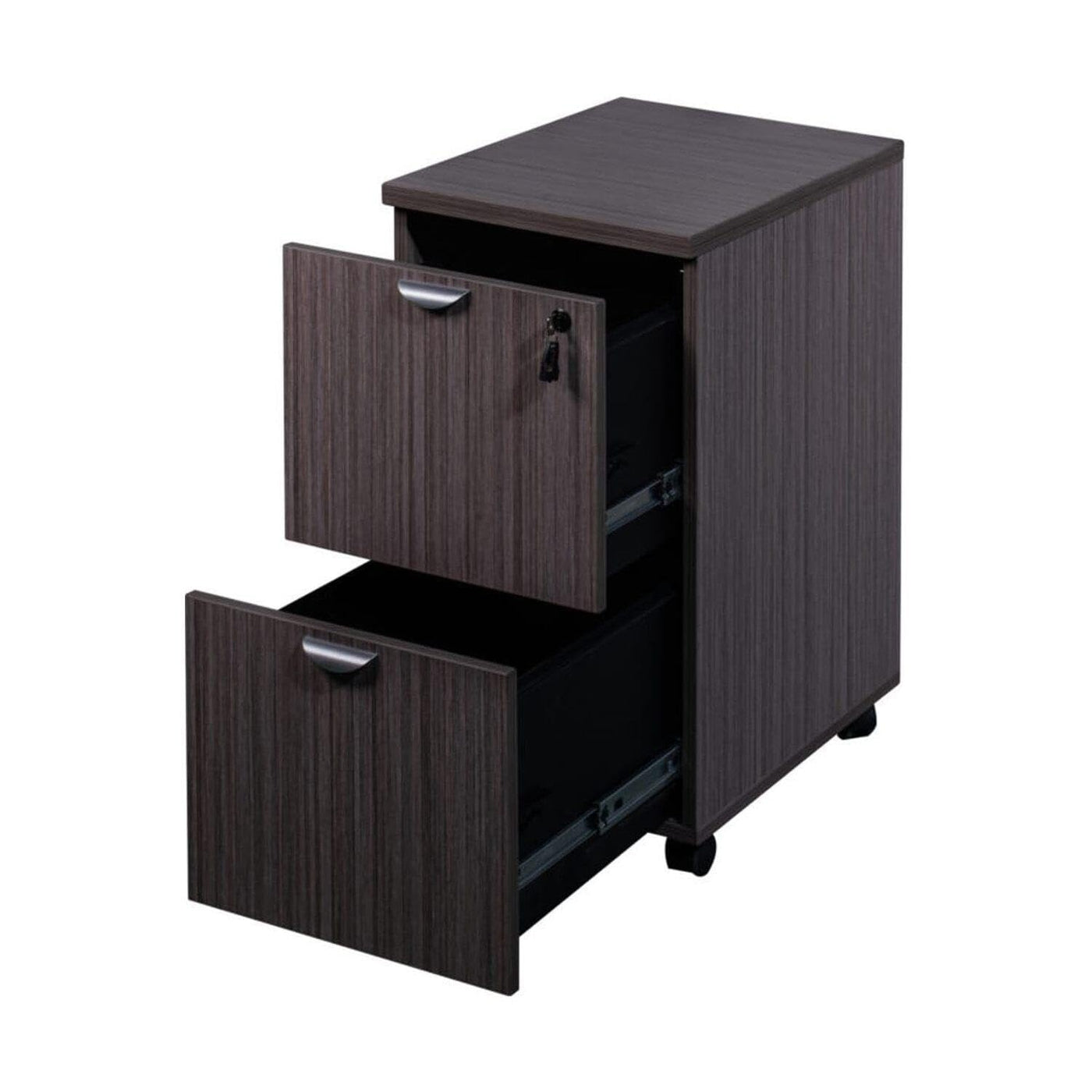 HomeStock Mobile Pedestal File Cabinet - Driftwood Laminate - Office Storage