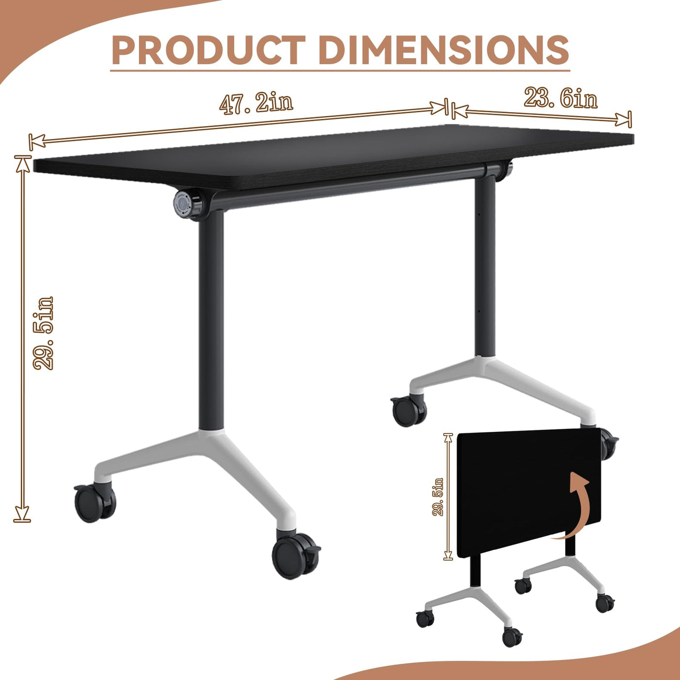 Modular Folding Conference Table with Wheels