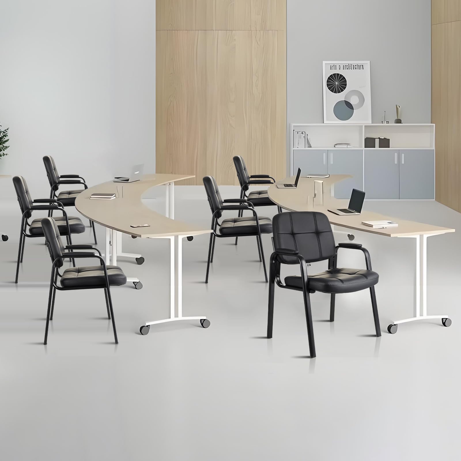 CLATINA Big & Tall Leather Waiting Room Guest Chair