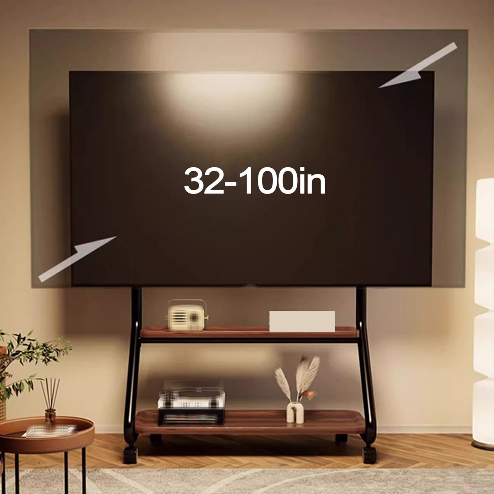 Mobile TV Stand with Storage for 32–100" Screens