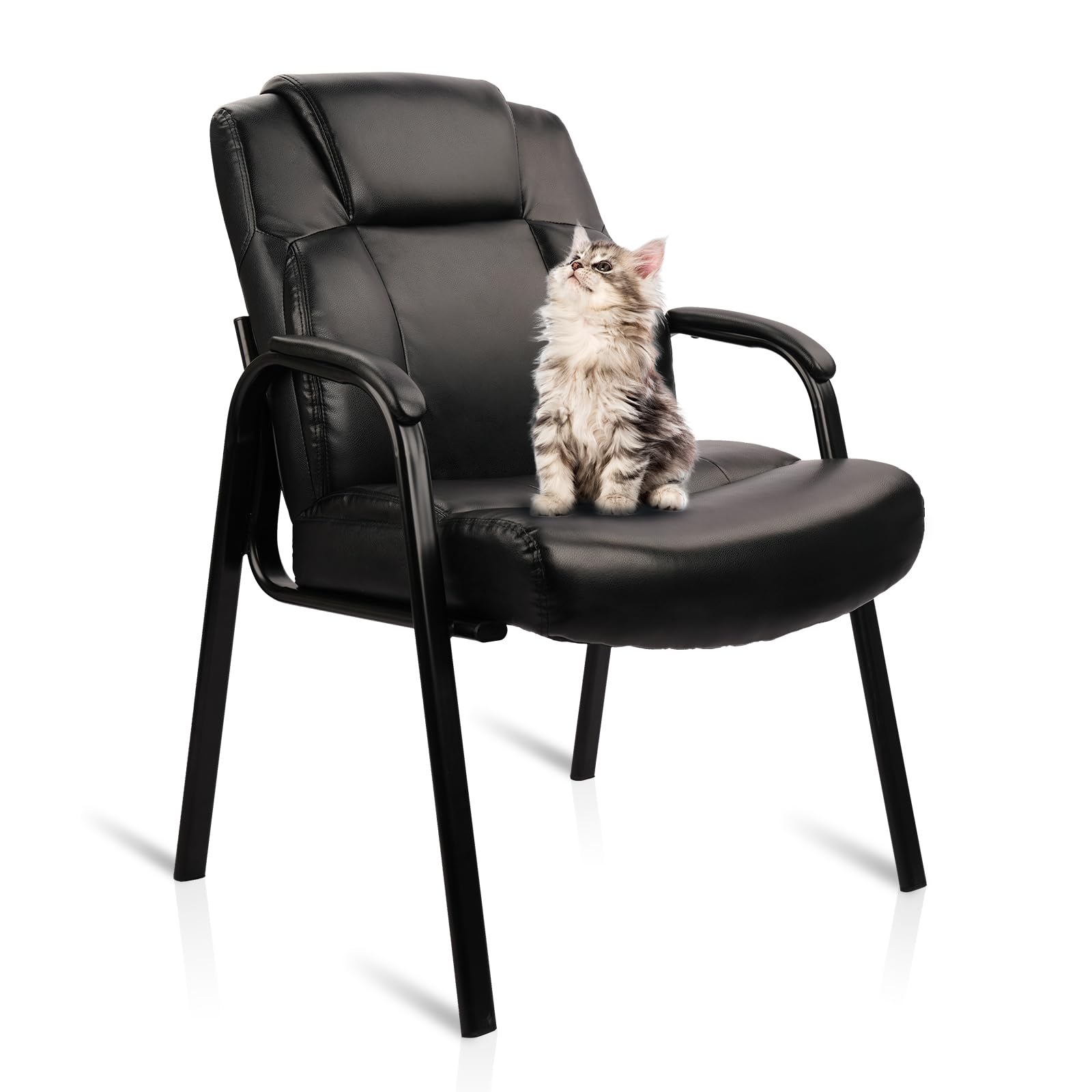 CLATINA Big & Tall 400 lb. Leather Reception Chairs Guest Chair