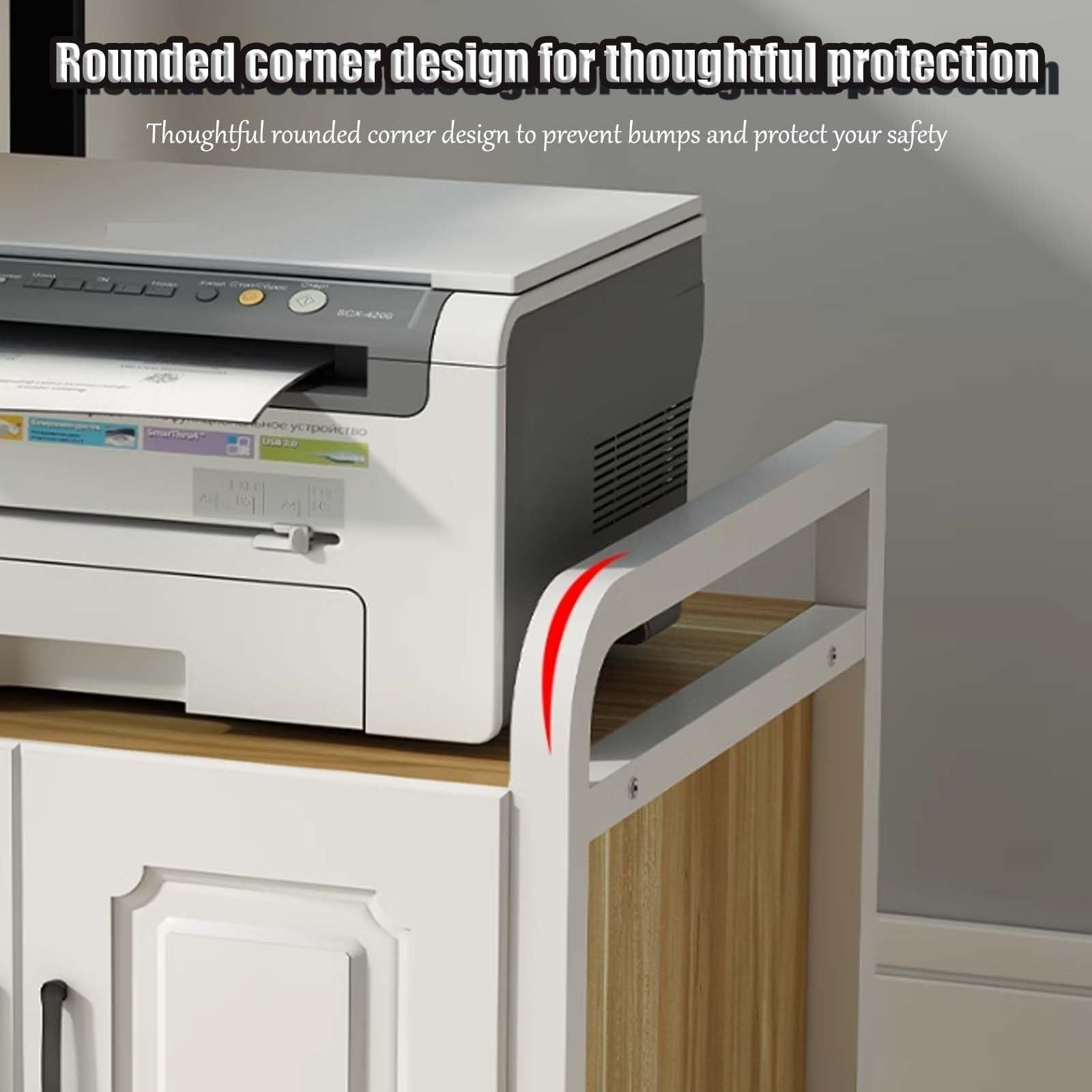 2-Tier Mobile Printer Stand with Drawer
