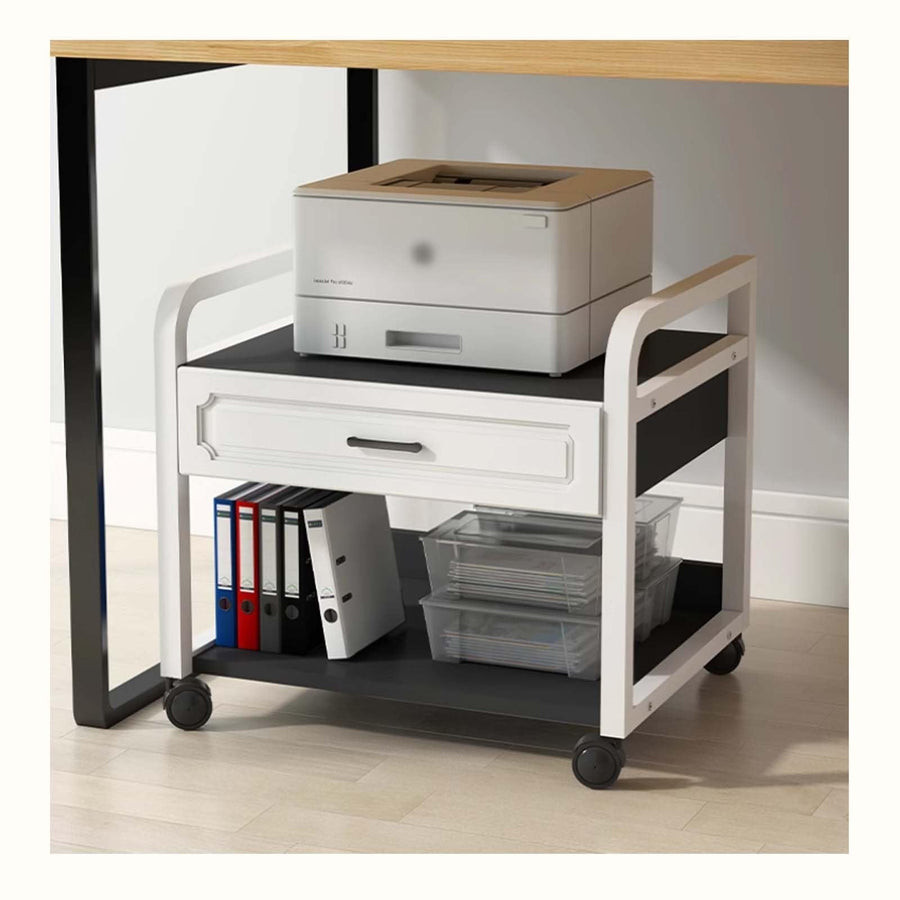 2-Tier Mobile Printer Stand with Drawer