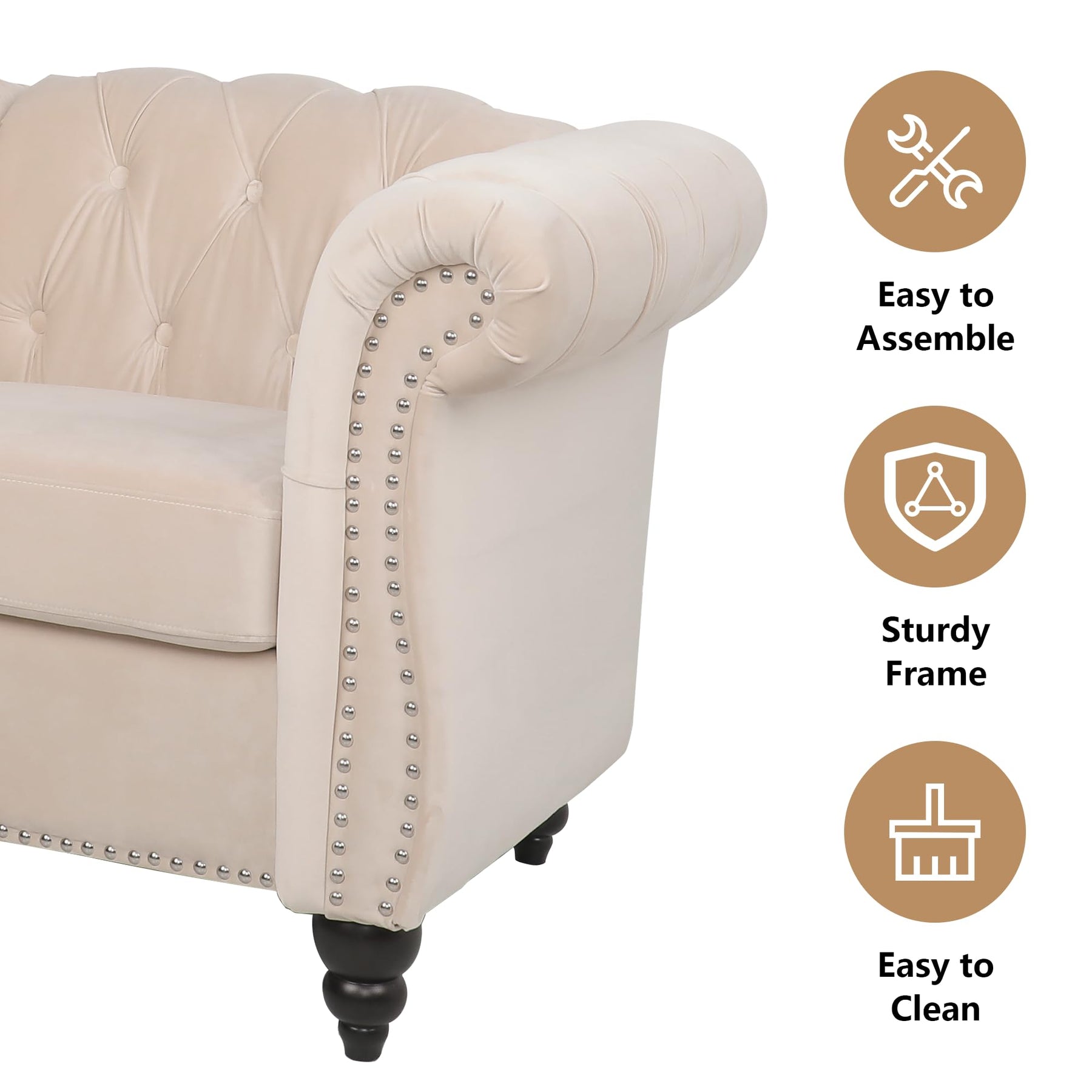 Chesterfield Sofa & Chair Living Room Set