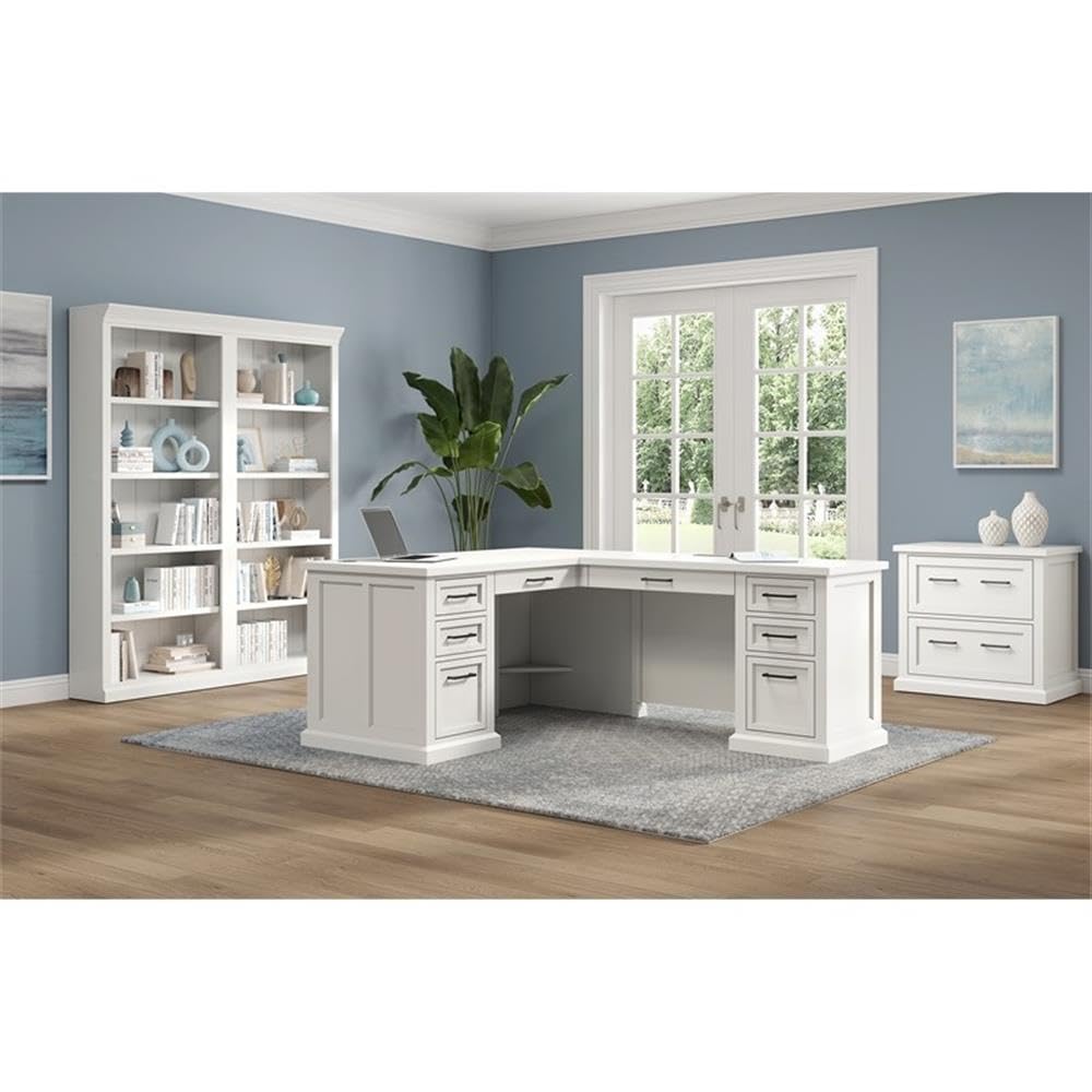 Modern Wood Lateral File Office Lateral File Storage Fully Assembled White