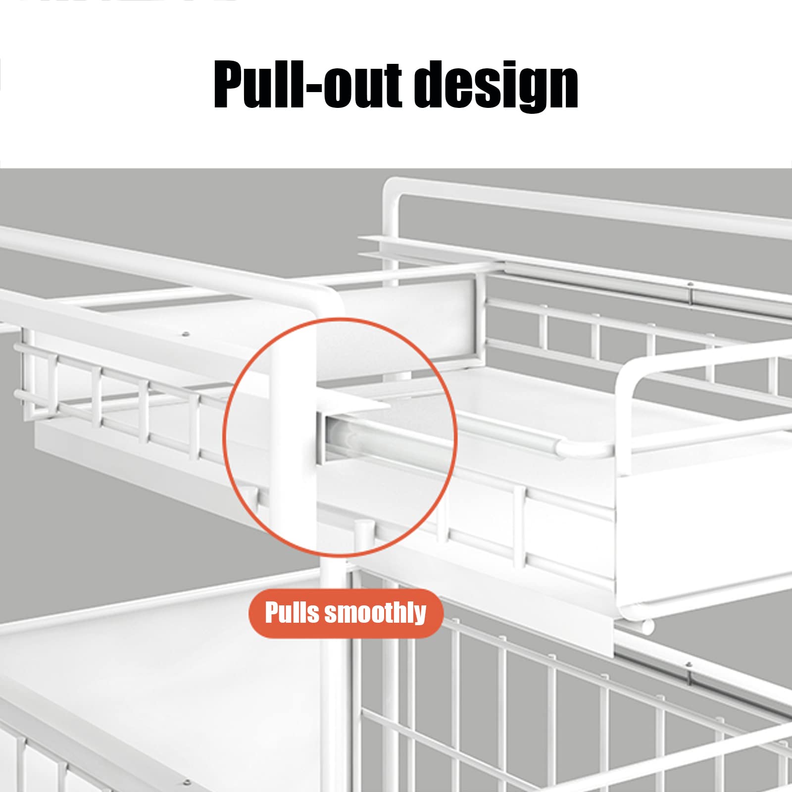 Under-Sink Pull-Out Storage Shelf Organizer