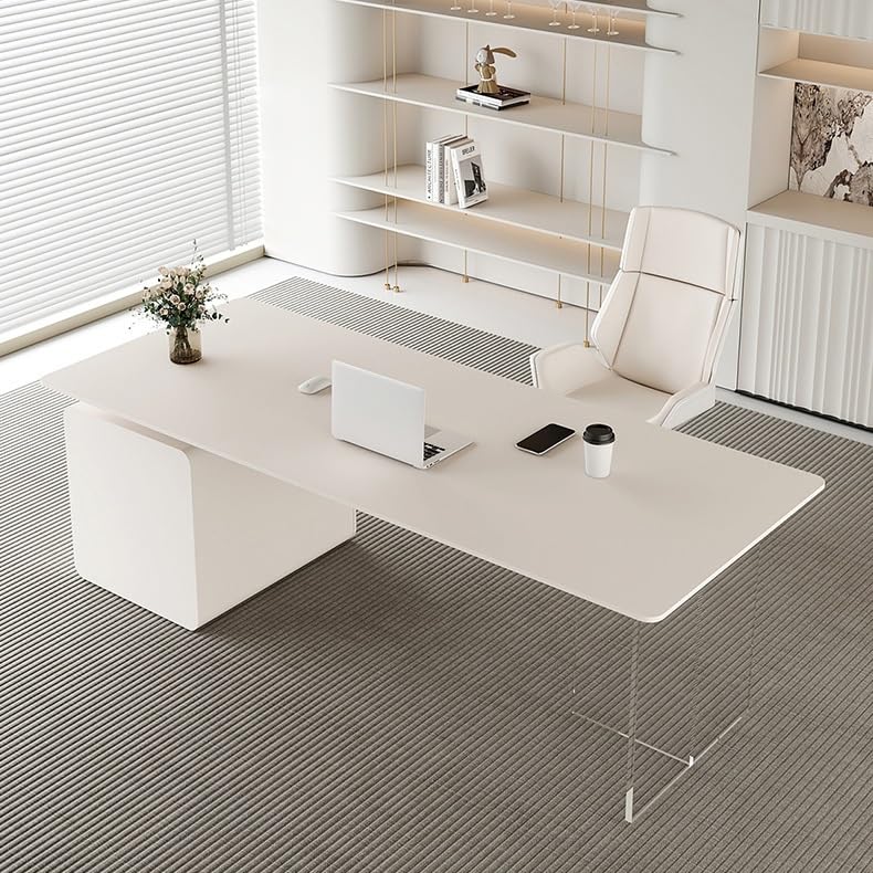 Modern Office Desk in Cream White