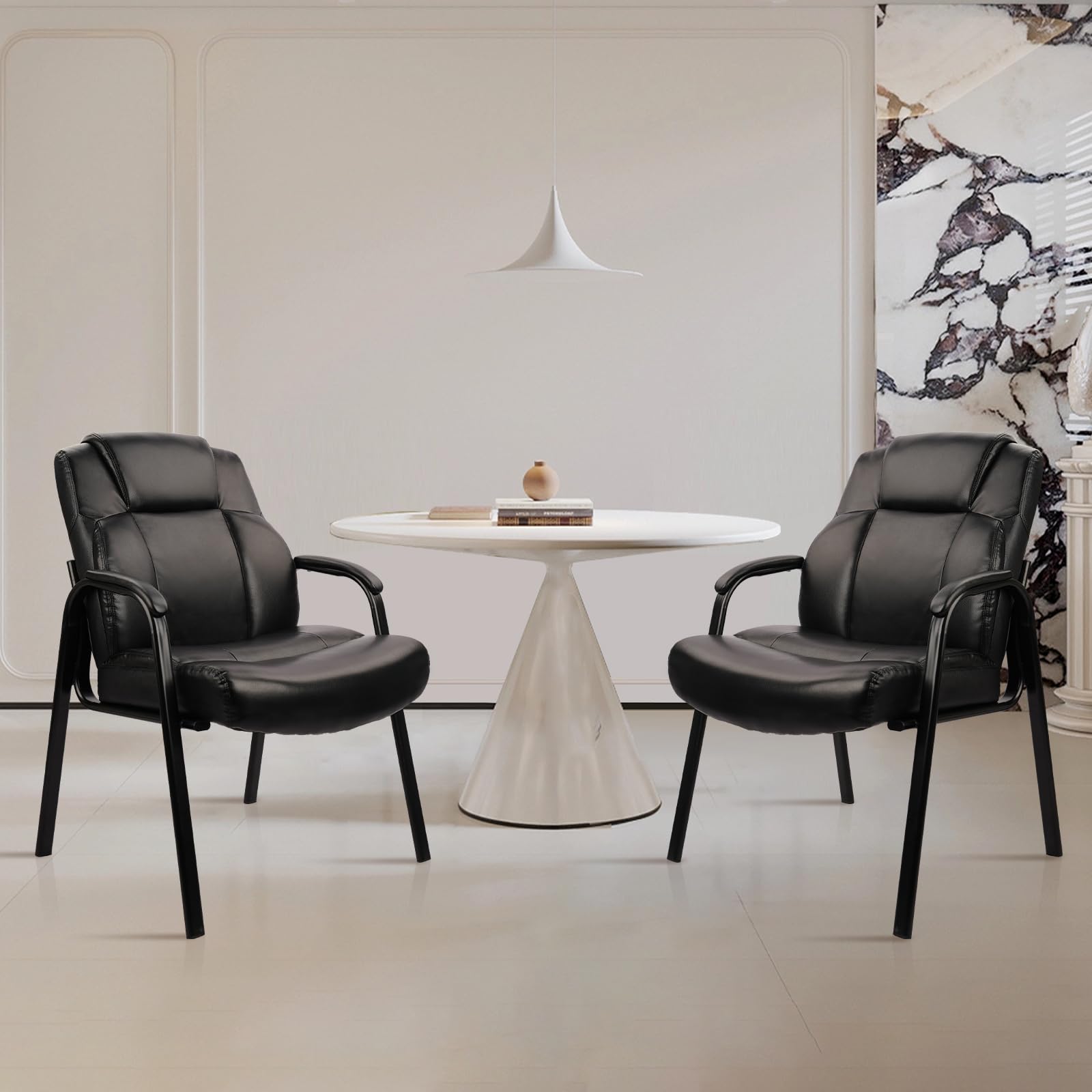 CLATINA Big & Tall 400 lb. Leather Reception Chairs Guest Chair