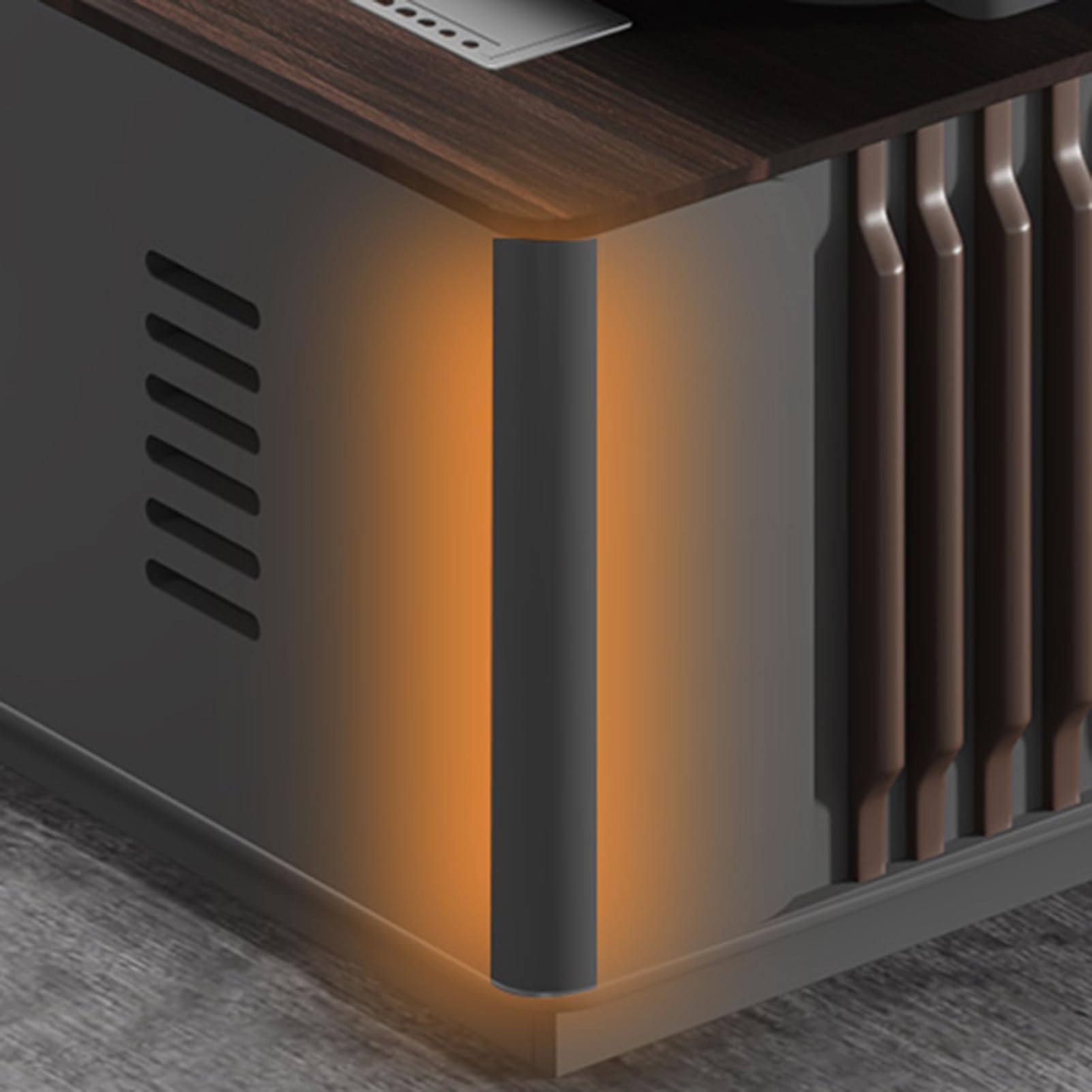 Modern Executive Desk with File Drawers