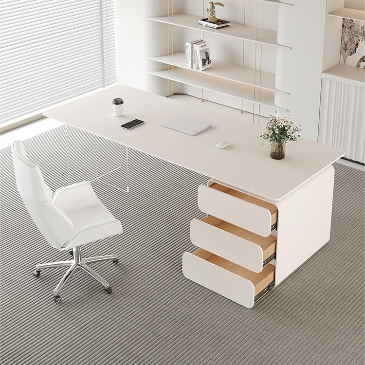 Modern Office Desk in Cream White