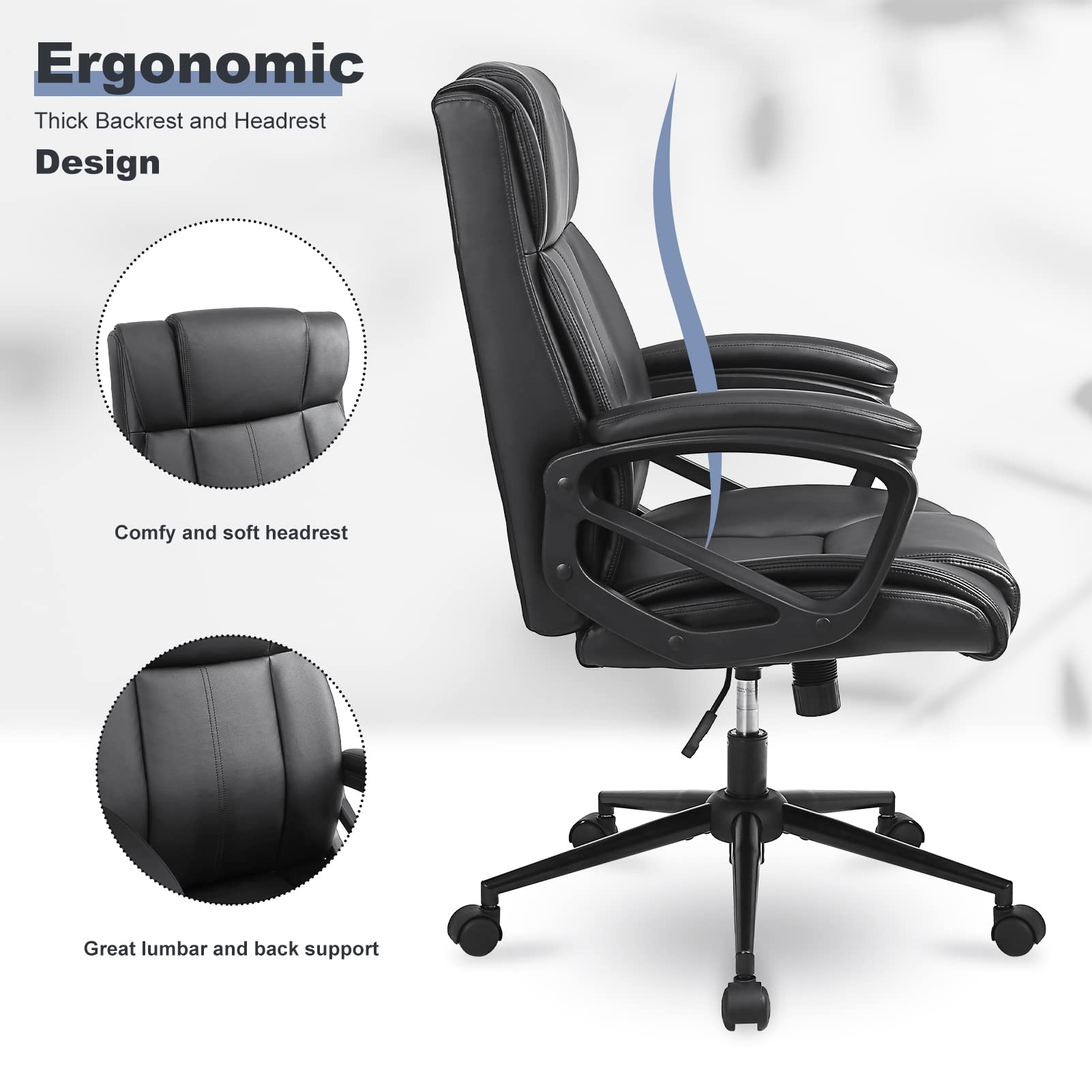 Executive Office Chair Set of 6 with Lumbar Support