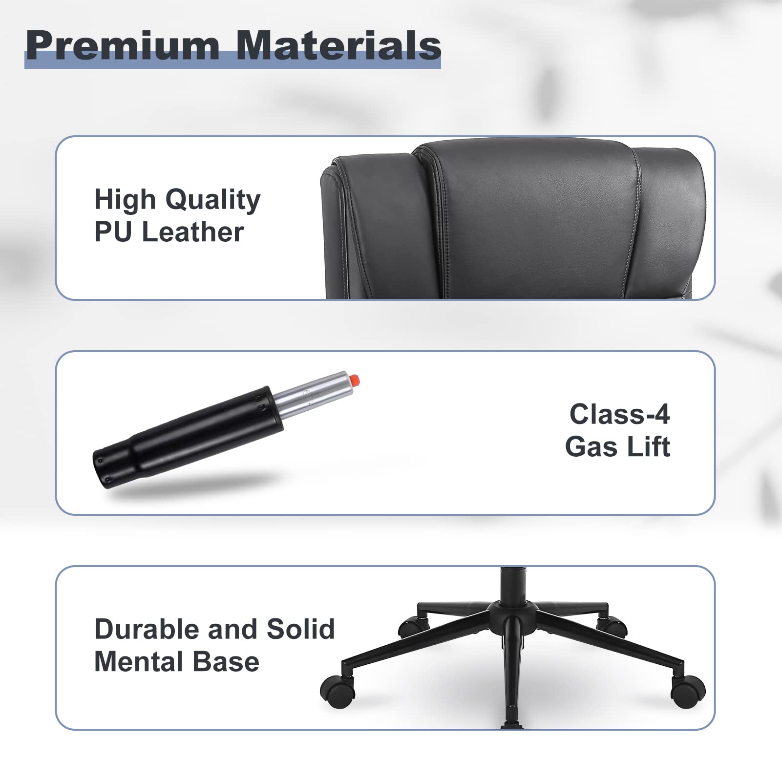 Executive Office Chair Set of 6 with Lumbar Support
