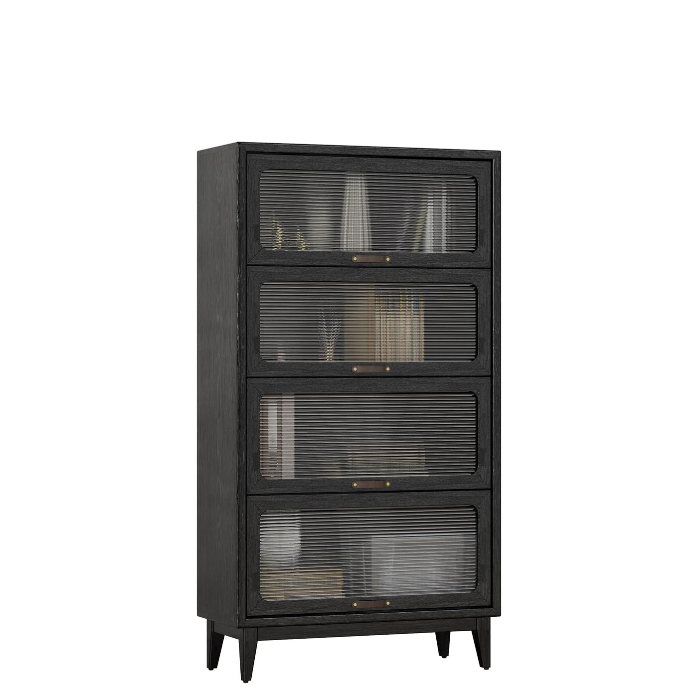 72" Solid Wood Bookcase with Doors