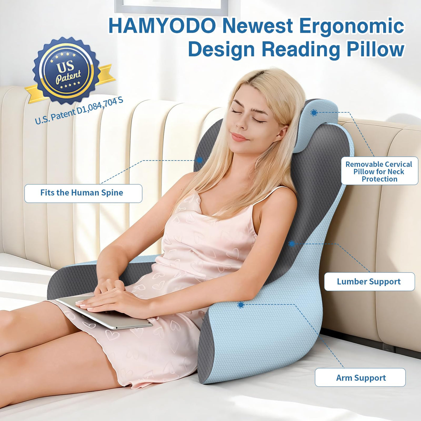 Reading Pillow with Arm & Lumbar Support