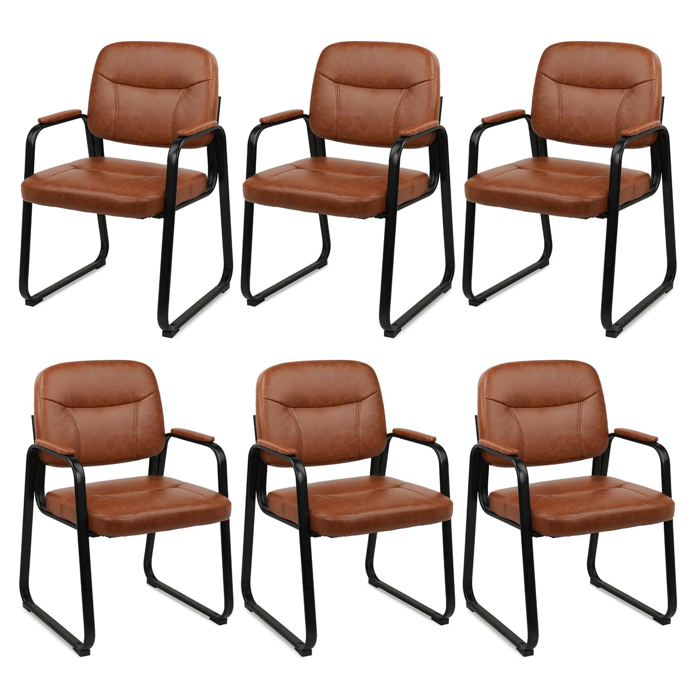 CLATINA Big & Tall Leather Waiting Room Guest Chair