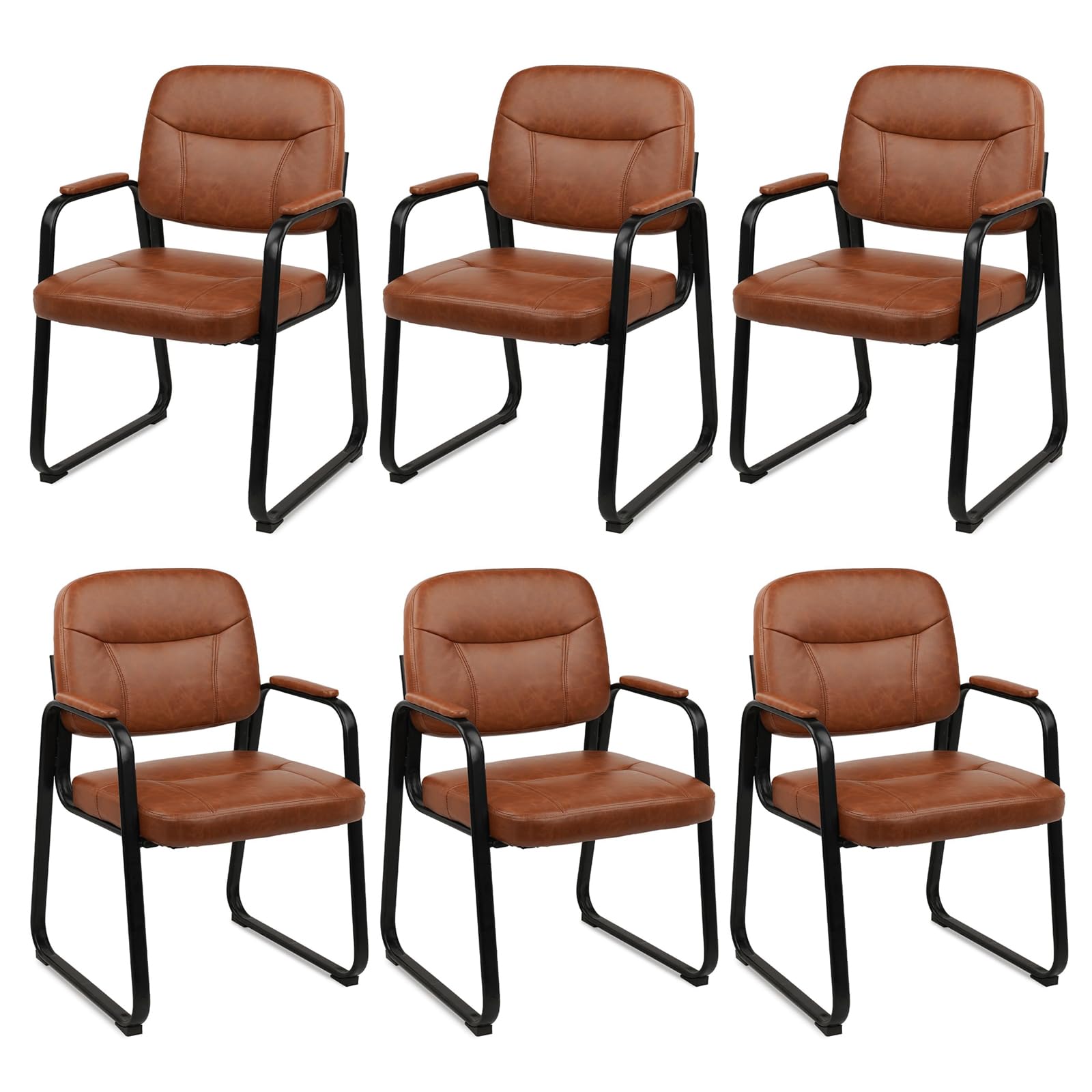 CLATINA Big & Tall Leather Waiting Room Guest Chair