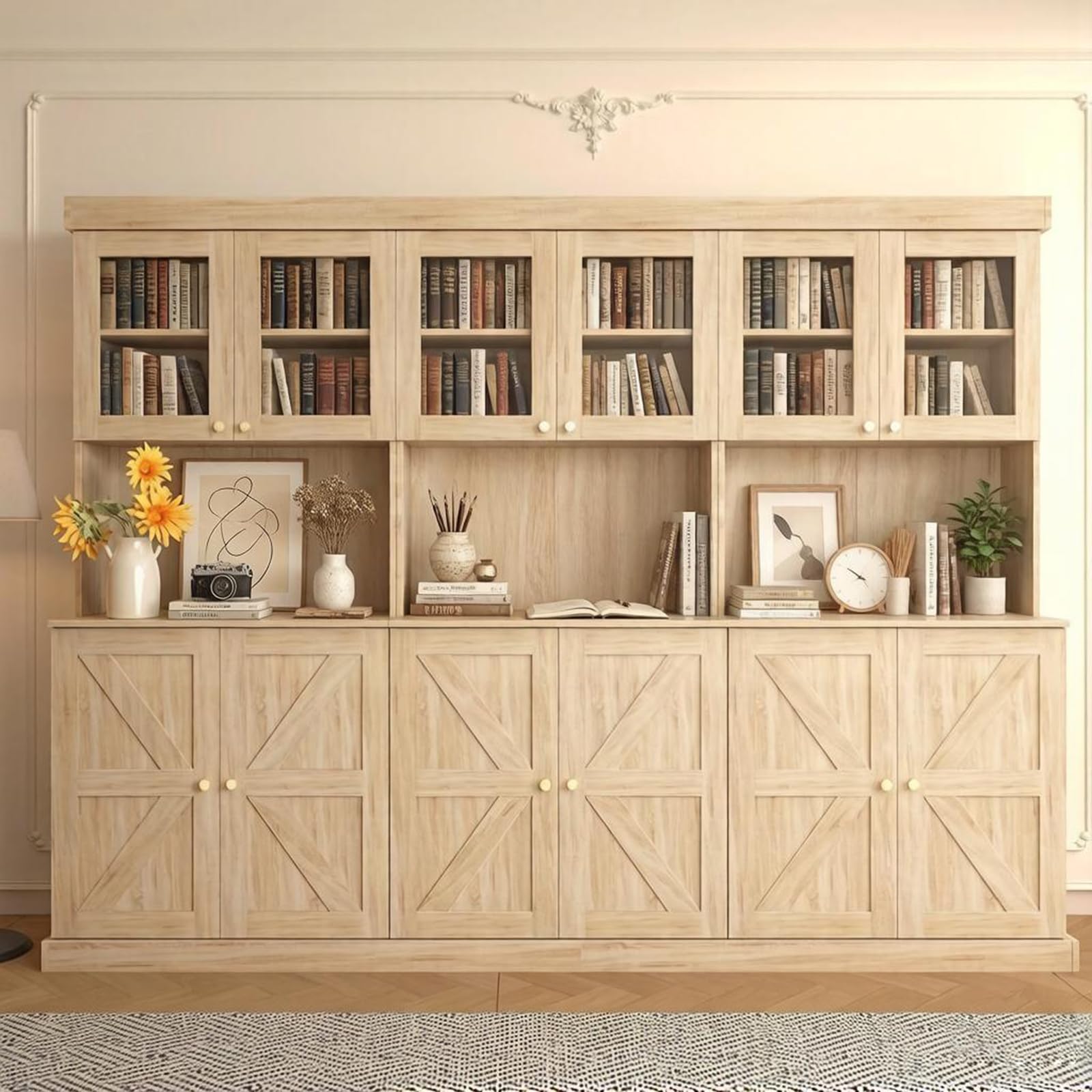 Lynsunix 71" Tall Modular Farmhouse Bookcases-PO（260515