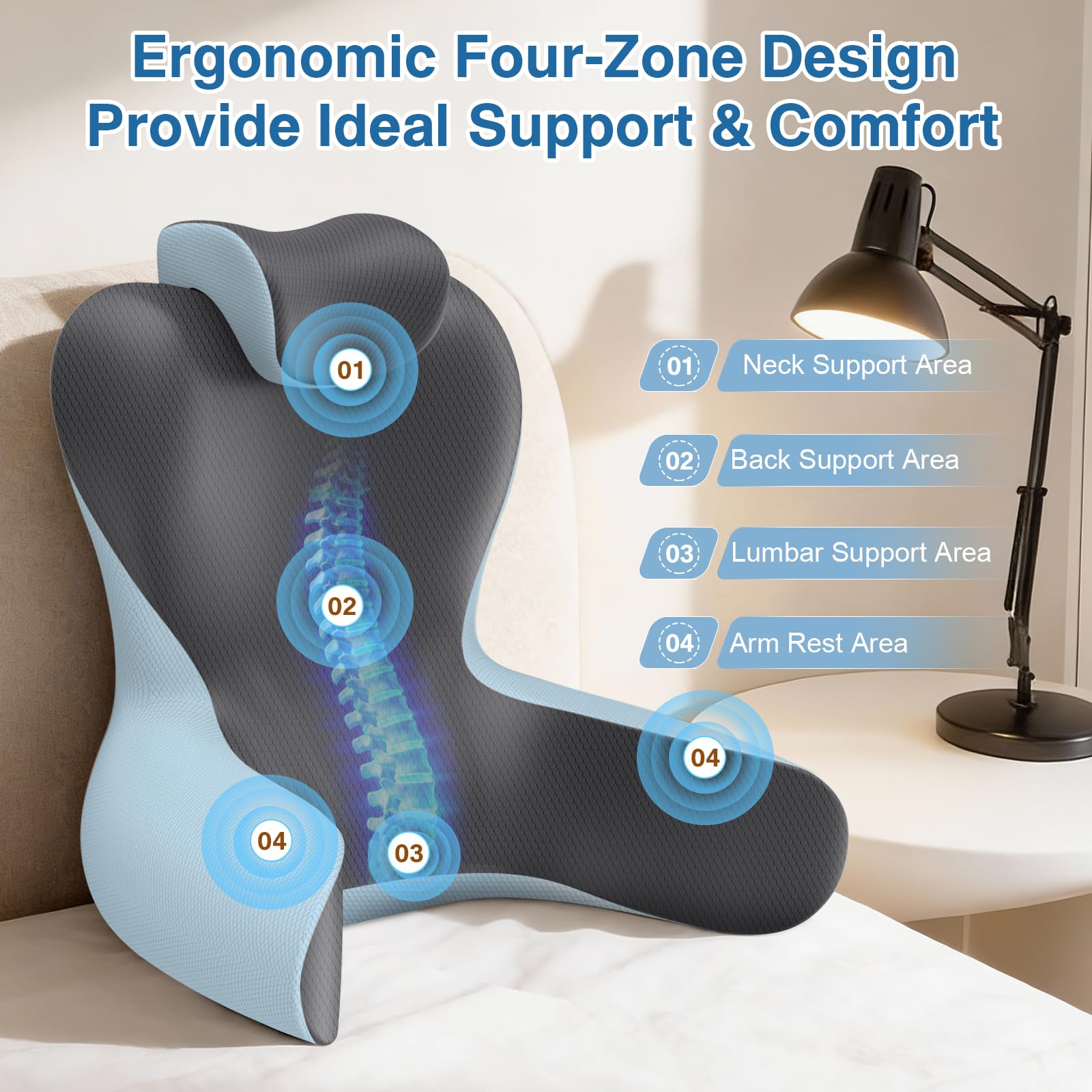 Reading Pillow with Arm & Lumbar Support