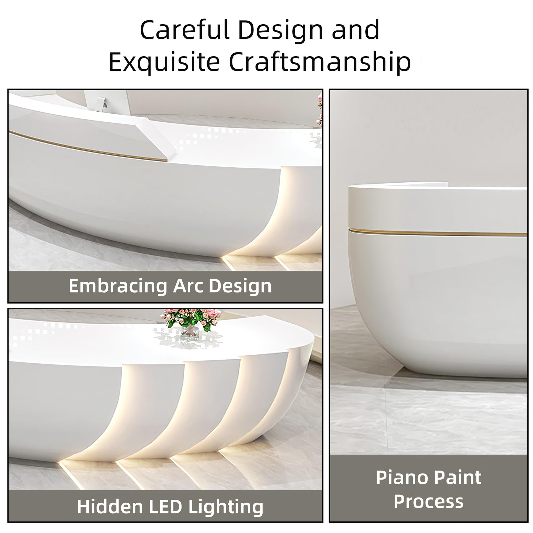 Curved Reception Desk with Counter