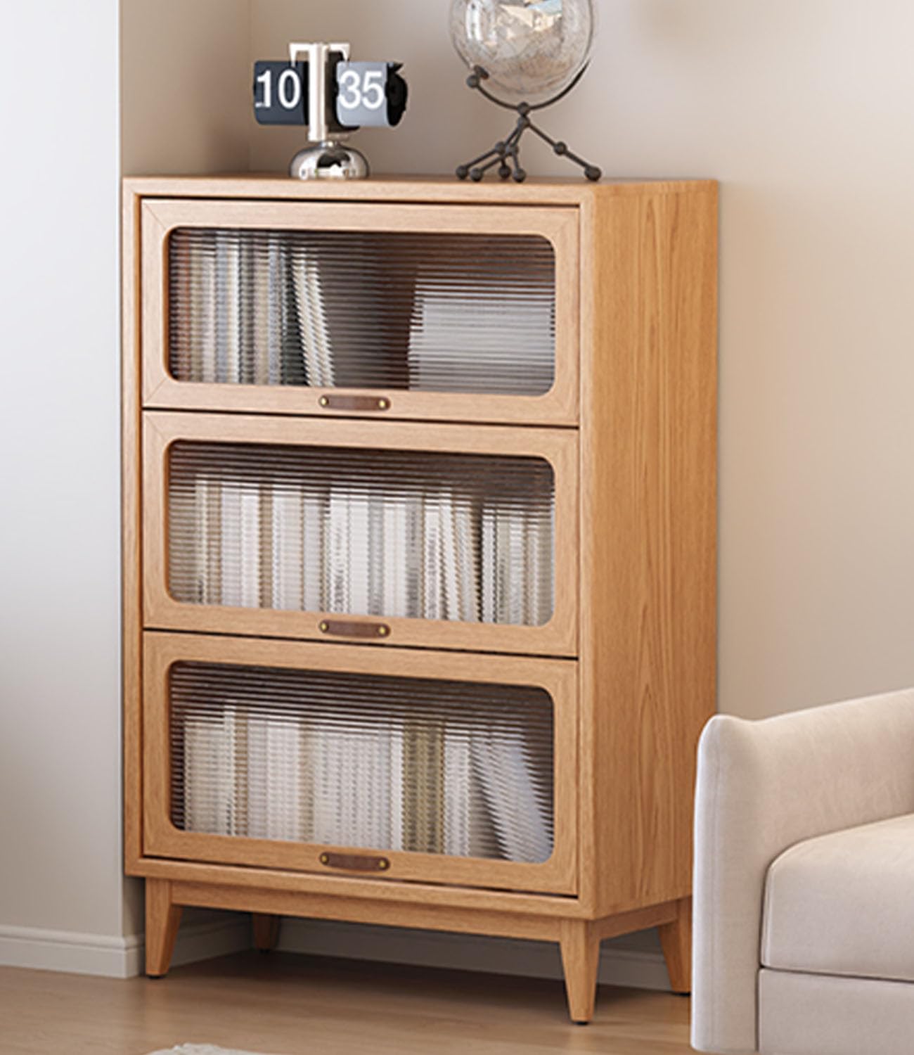 72" Solid Wood Bookcase with Doors