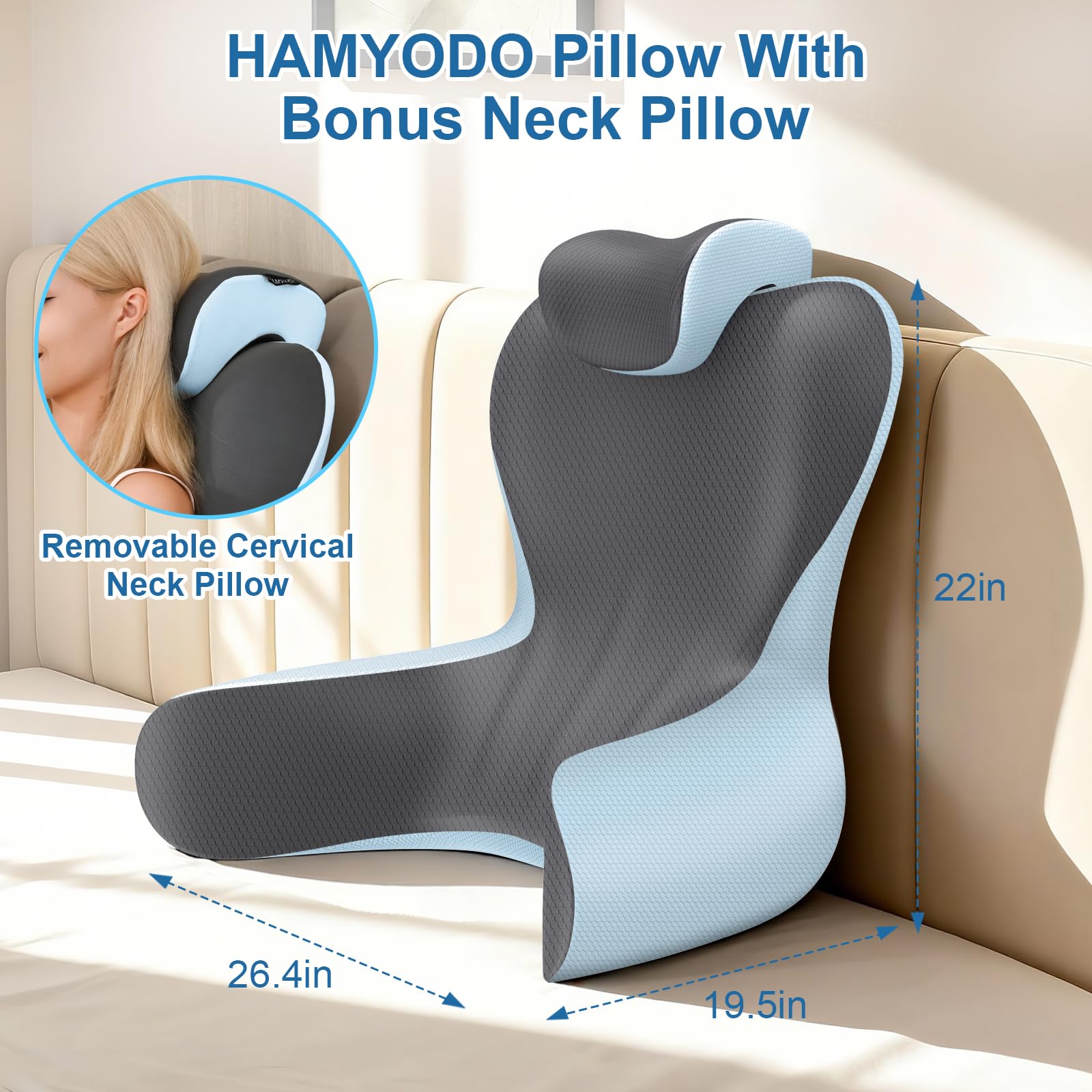 Reading Pillow with Arm & Lumbar Support