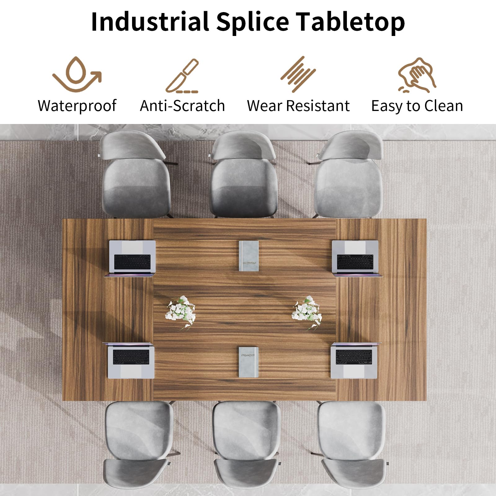 Mobile Folding Conference Table with Flip Top