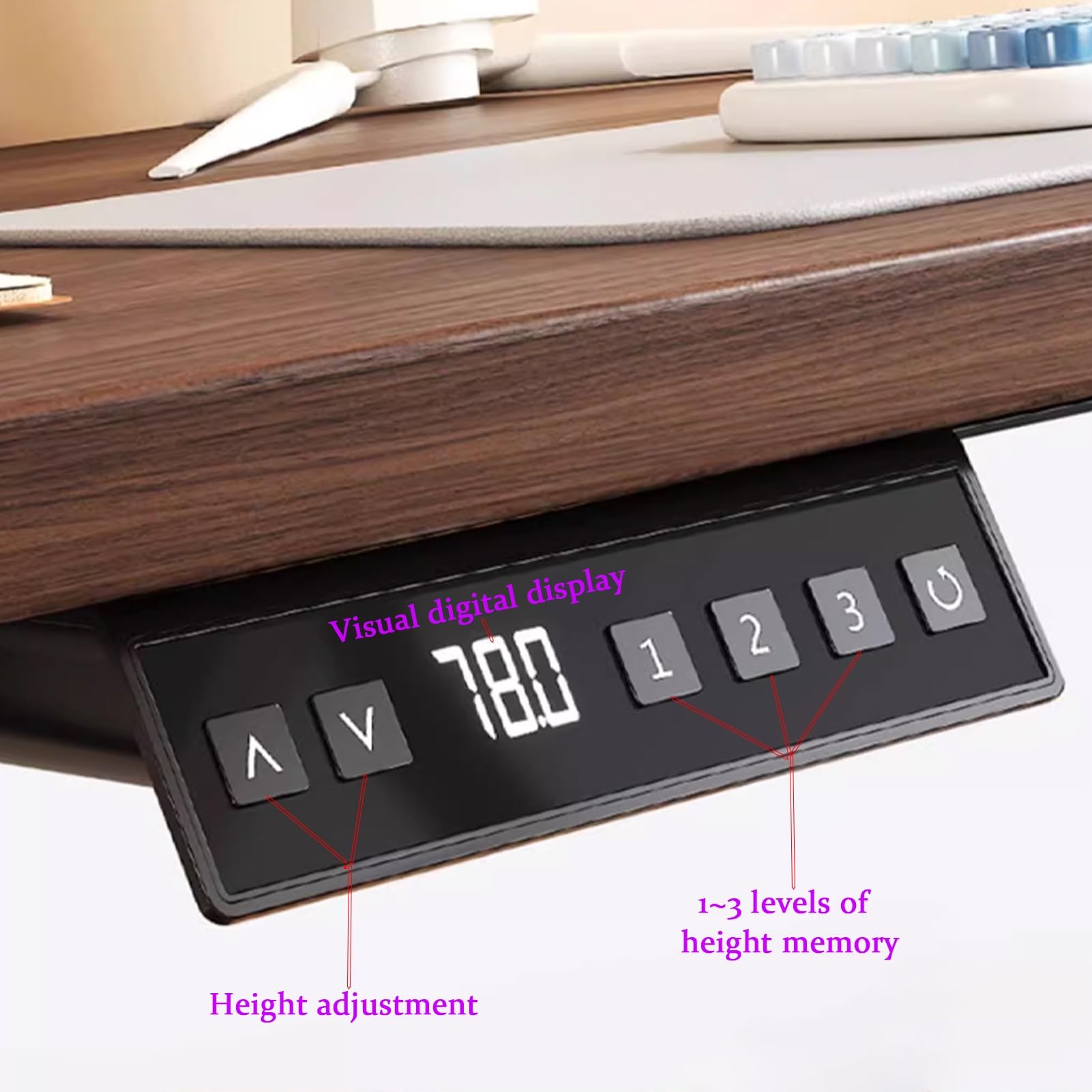 Adjustable Standing Desk with 3 Drawers