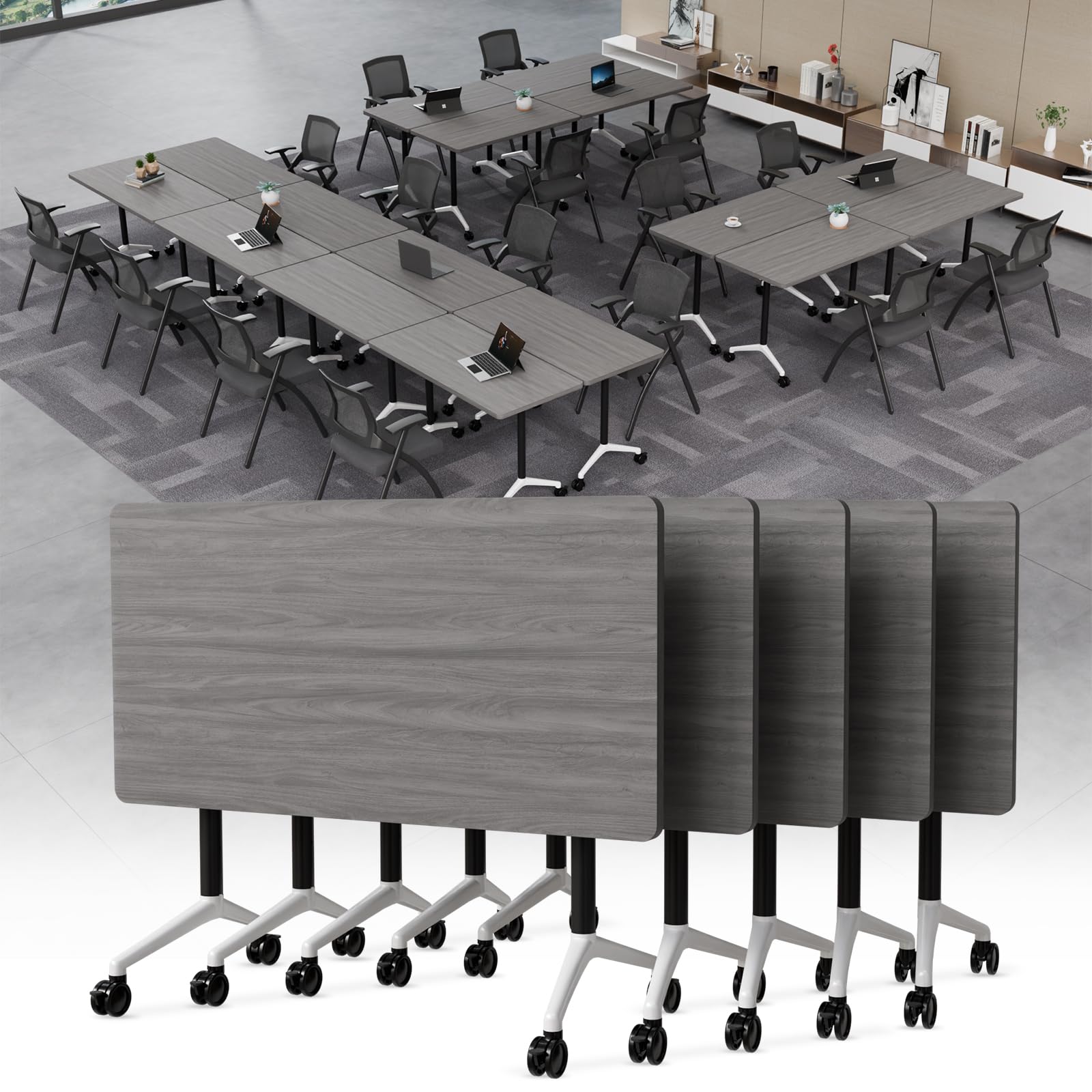 Modular Folding Conference Table with Wheels