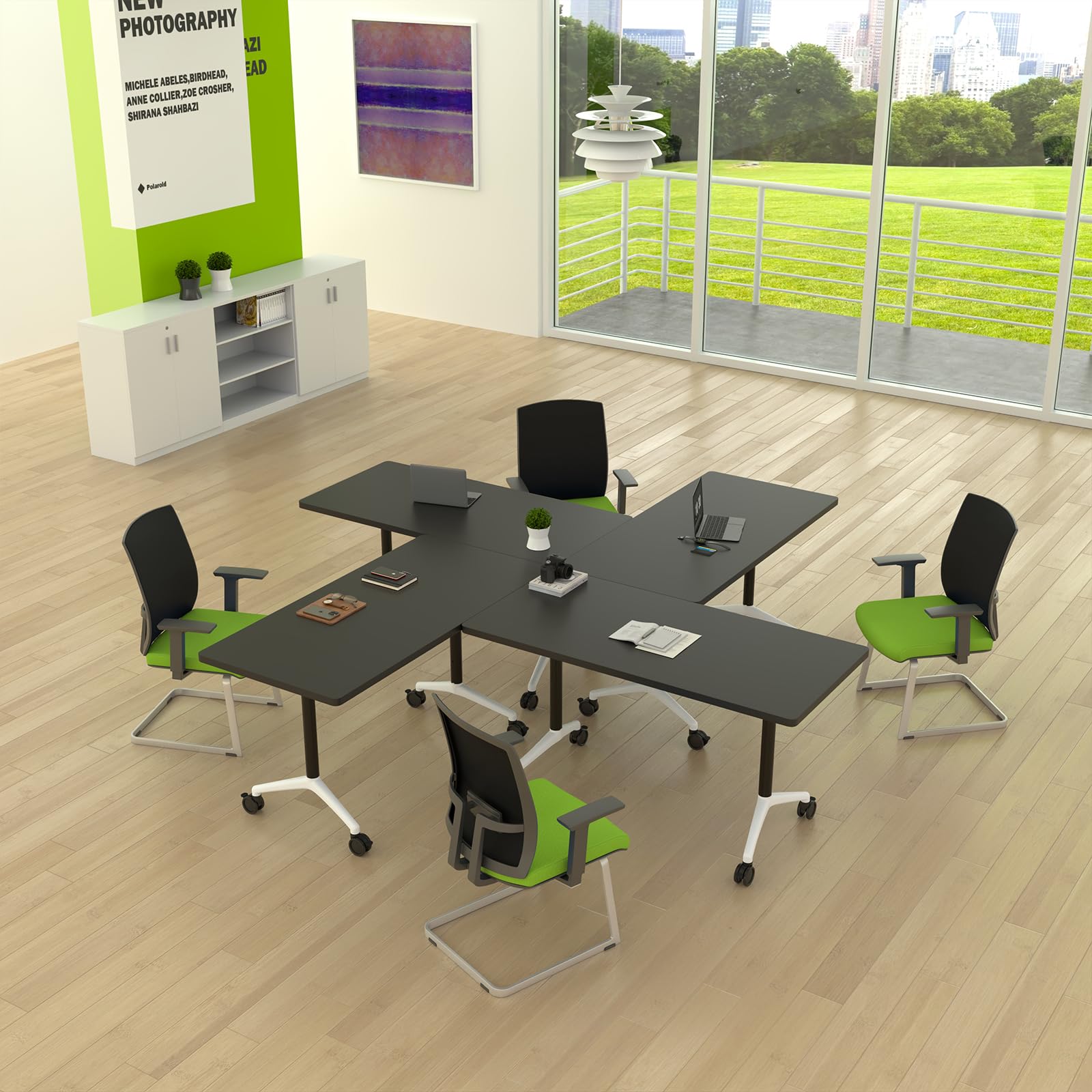 Modular Folding Conference Table with Wheels