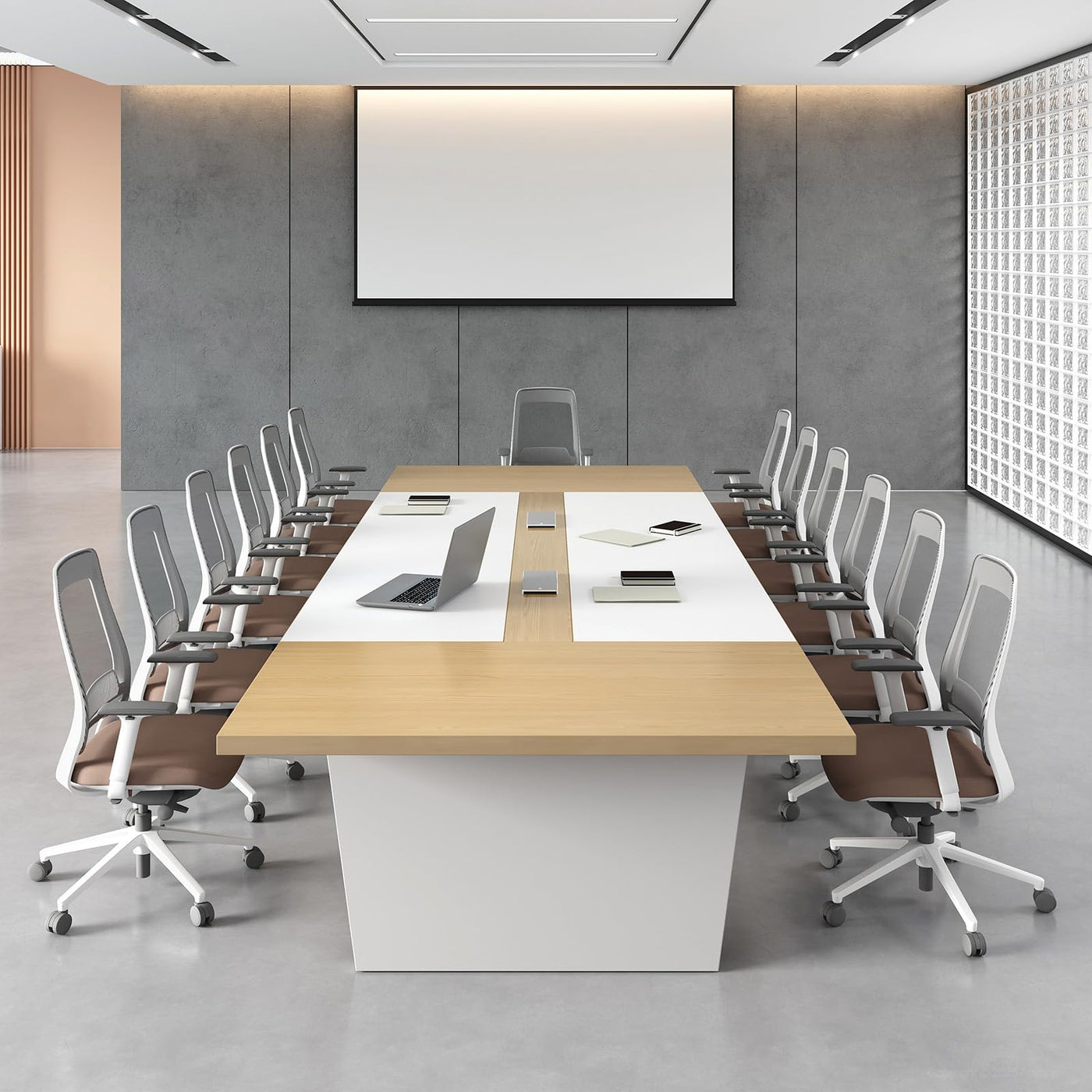 Large Conference Table with Cable Management