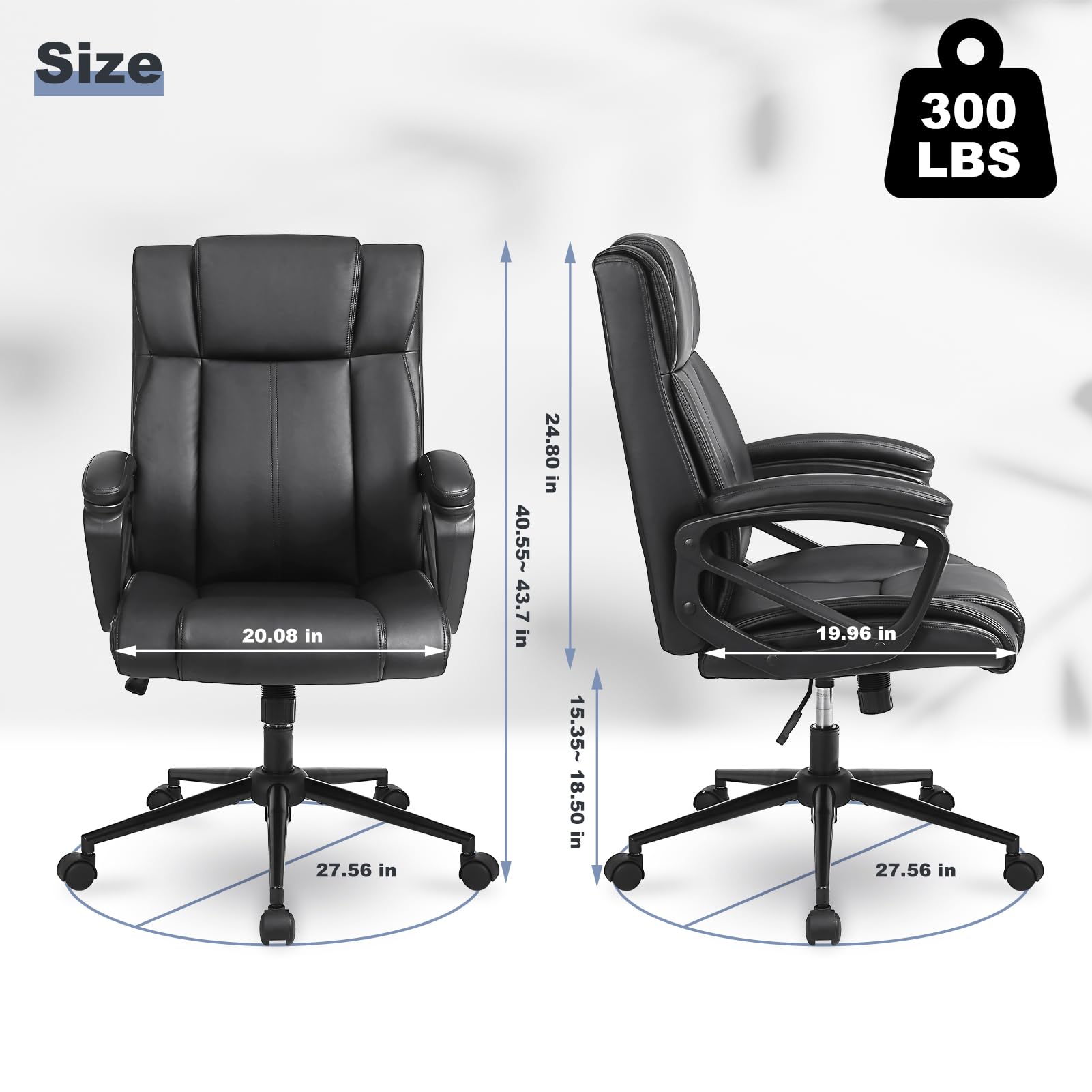 Executive Office Chair Set of 6 with Lumbar Support