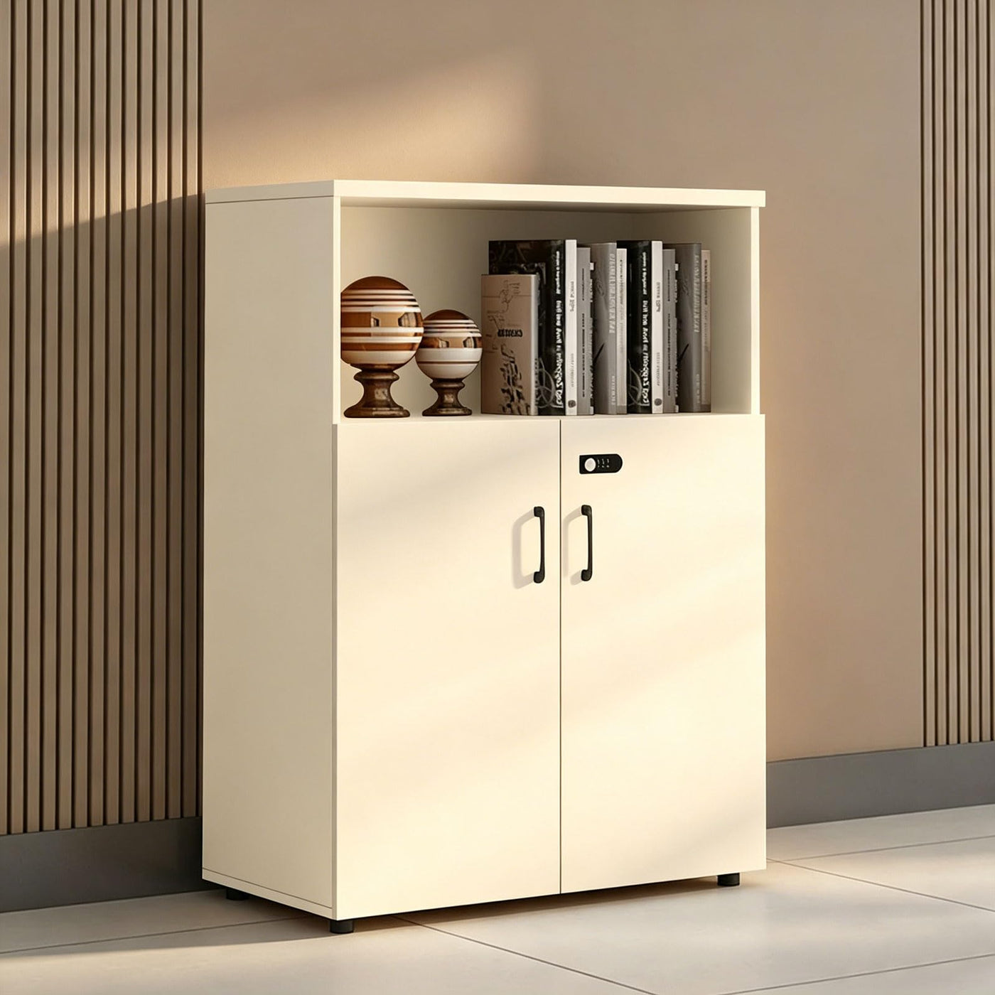 File Cabinet with Password Lock & Storage Shelves