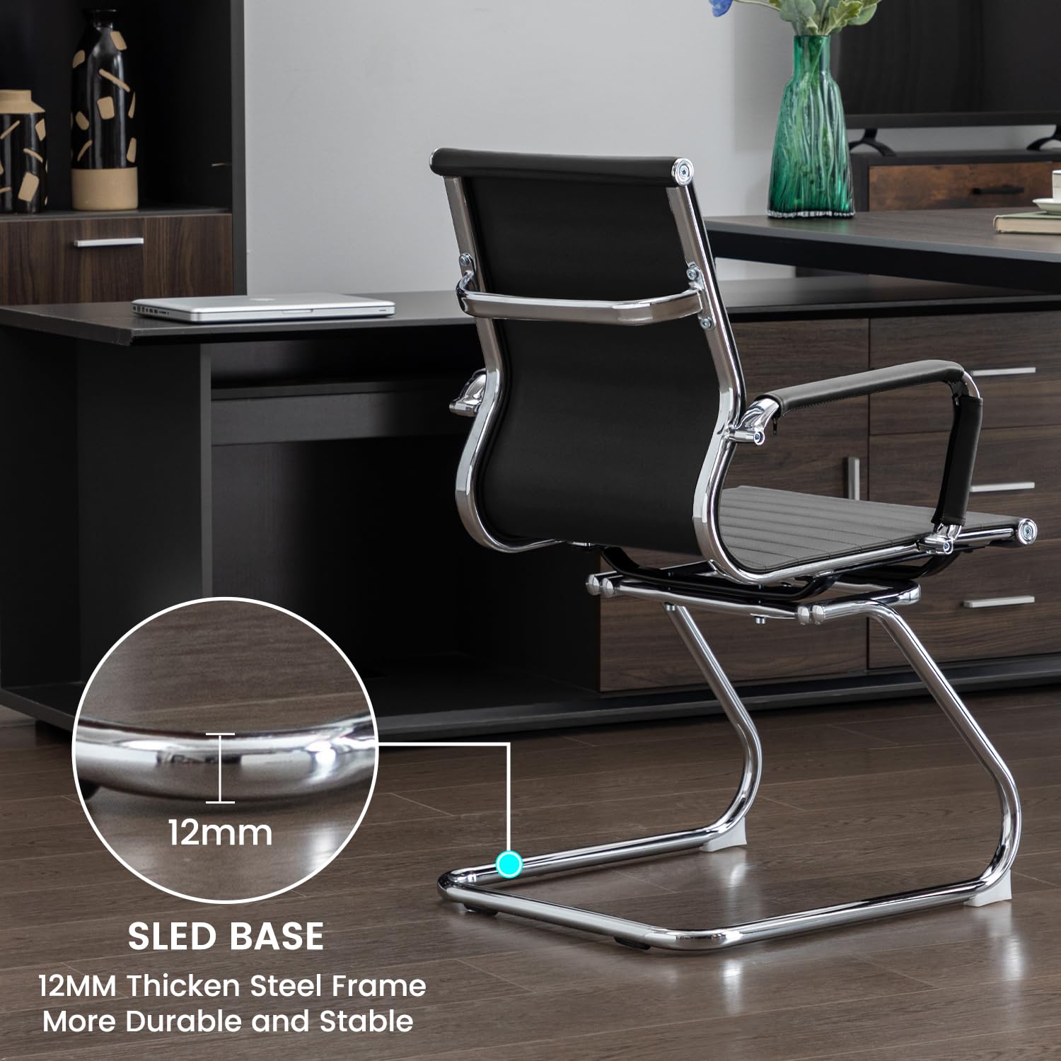 Modern Leather Guest & Reception Chair Set (2 Pack)