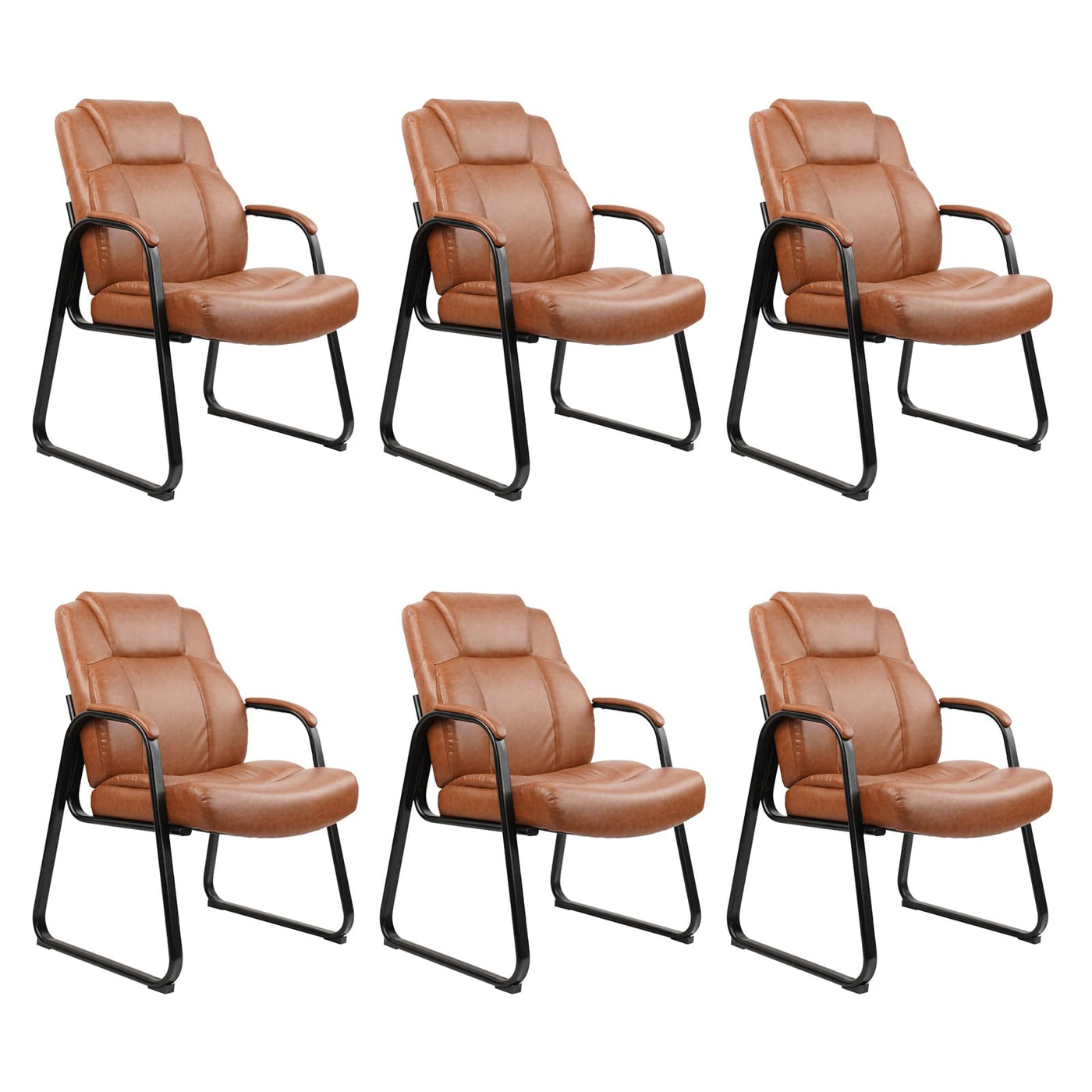 CLATINA Big & Tall 400 lb. Leather Reception Chairs Guest Chair
