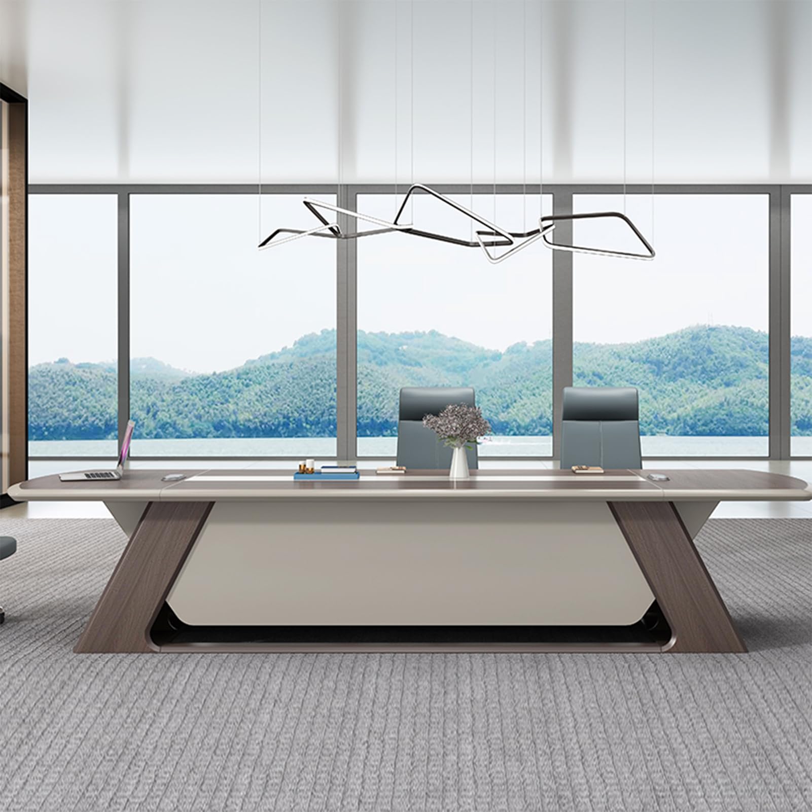 L-Shaped Corner Desk with Drawers