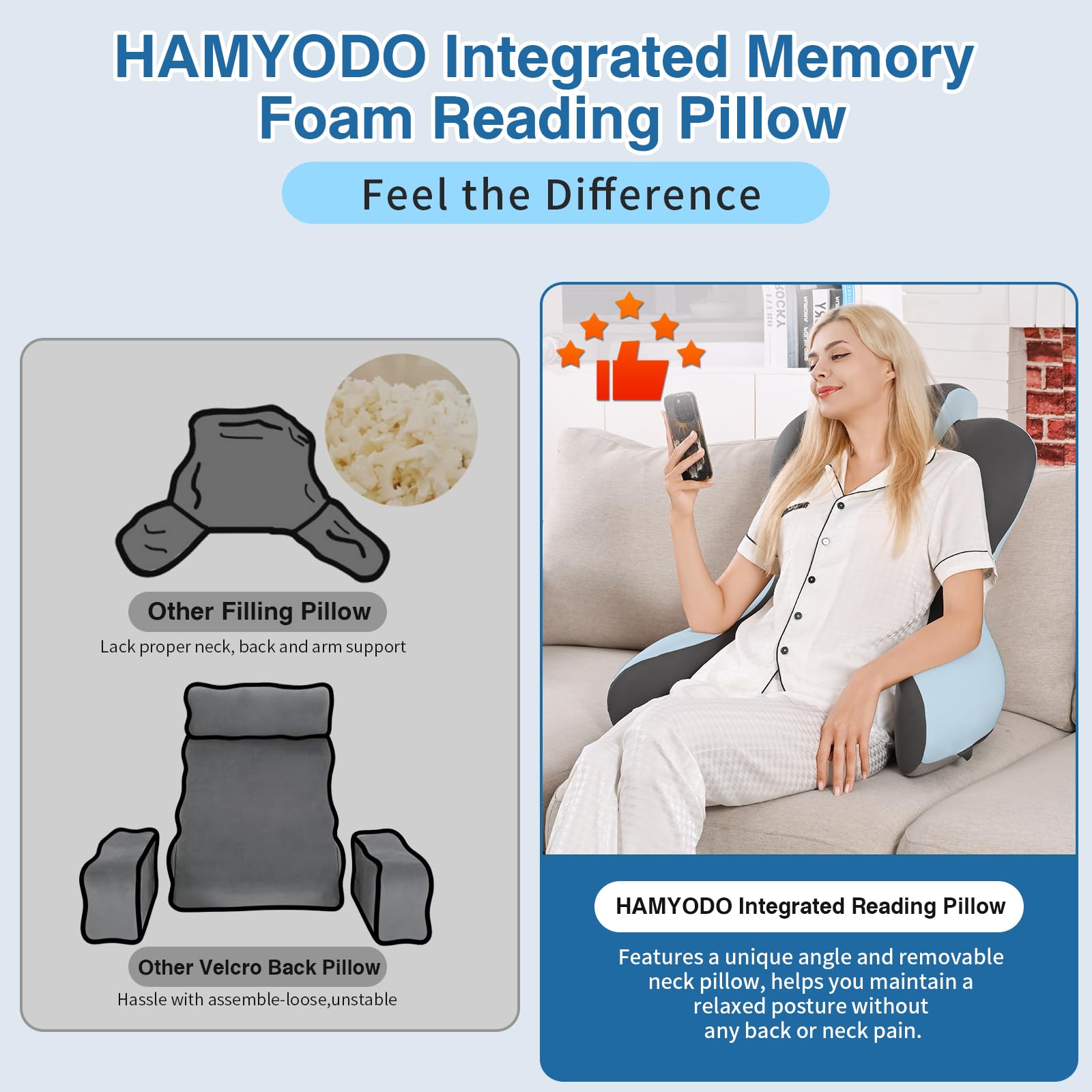 Reading Pillow with Arm & Lumbar Support